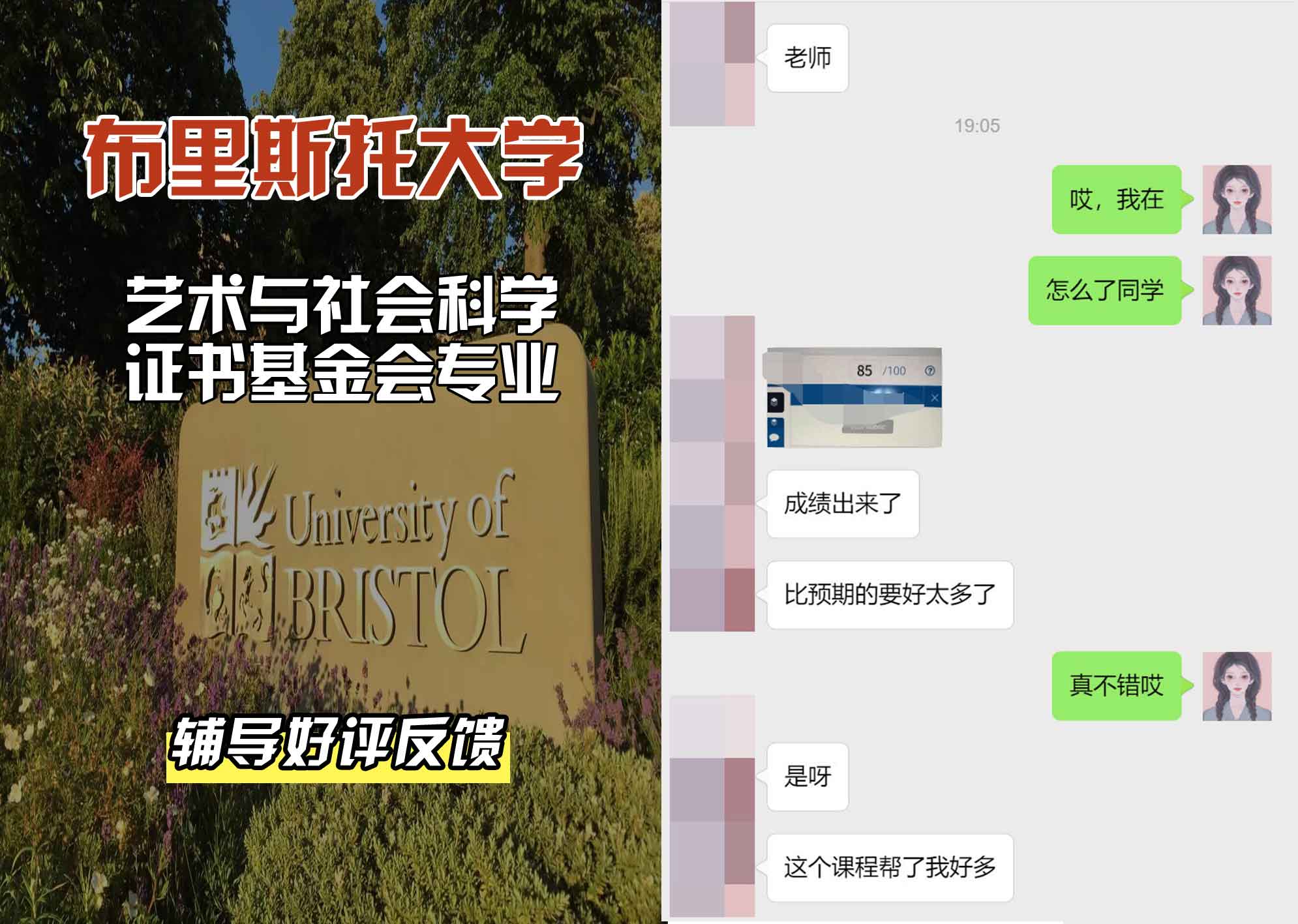 布里斯托大学布大艺术与社会科学证书基金会辅导好评反馈