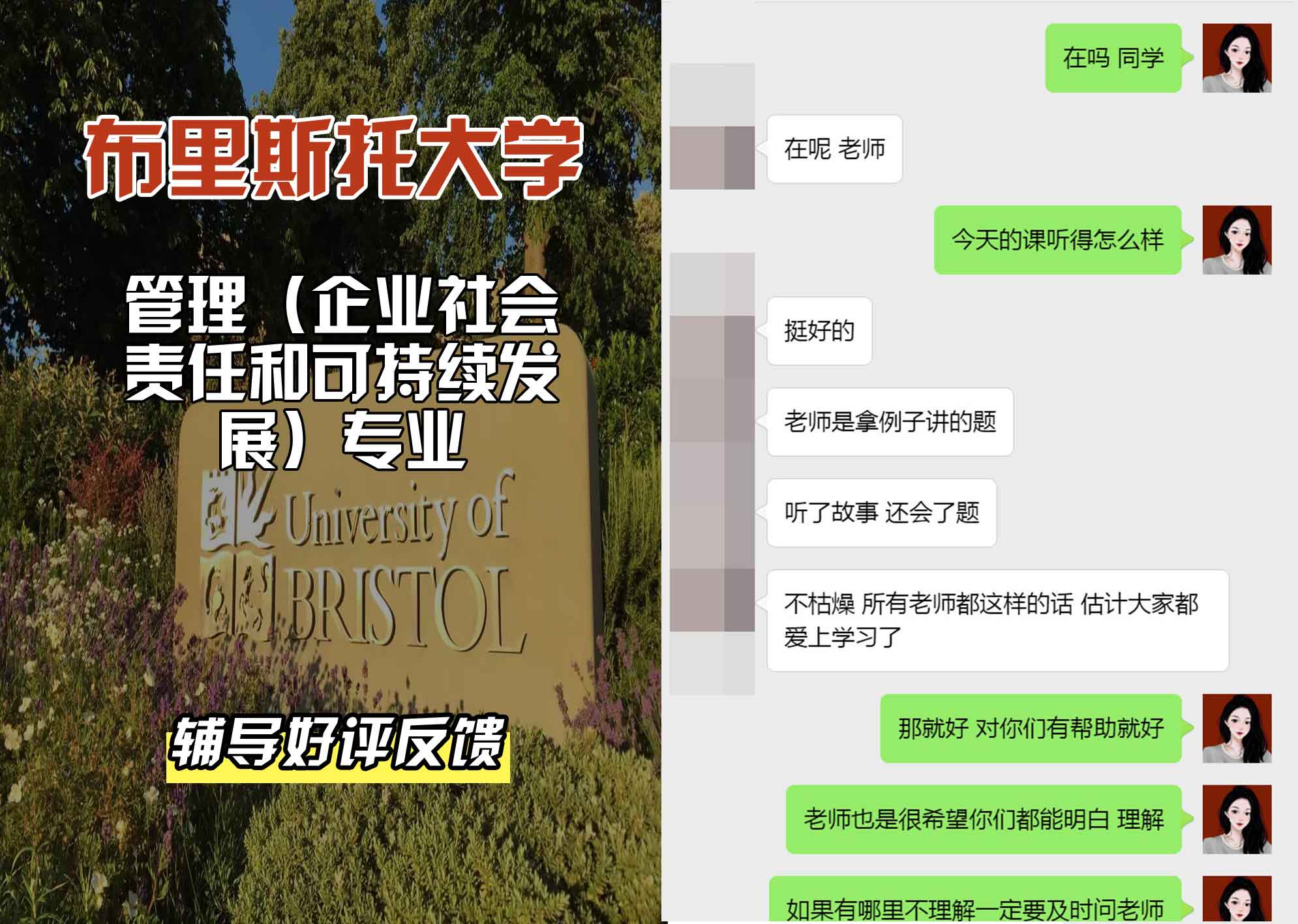 布里斯托大学布大管理（企业社会责任和可持续发展）辅导好评反馈