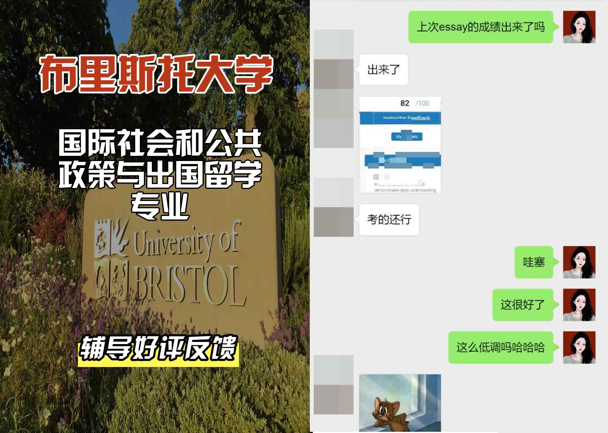 布里斯托大学布大国际社会和公共政策与出国留学辅导好评反馈