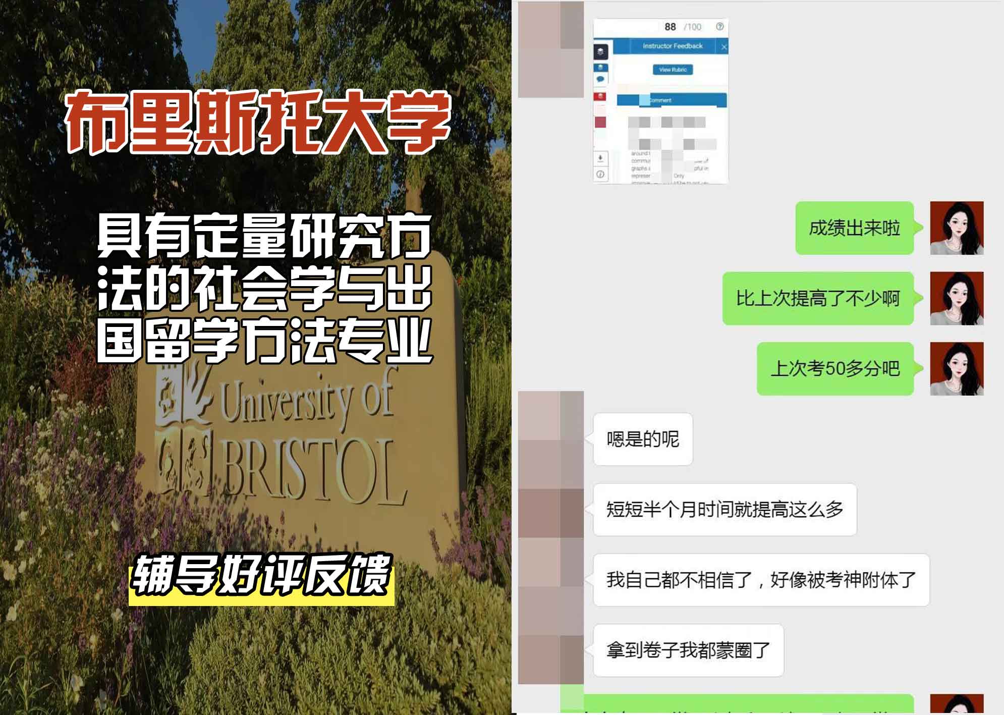 布里斯托大学布大具有定量研究方法的社会学与出国留学方法辅导好评反馈