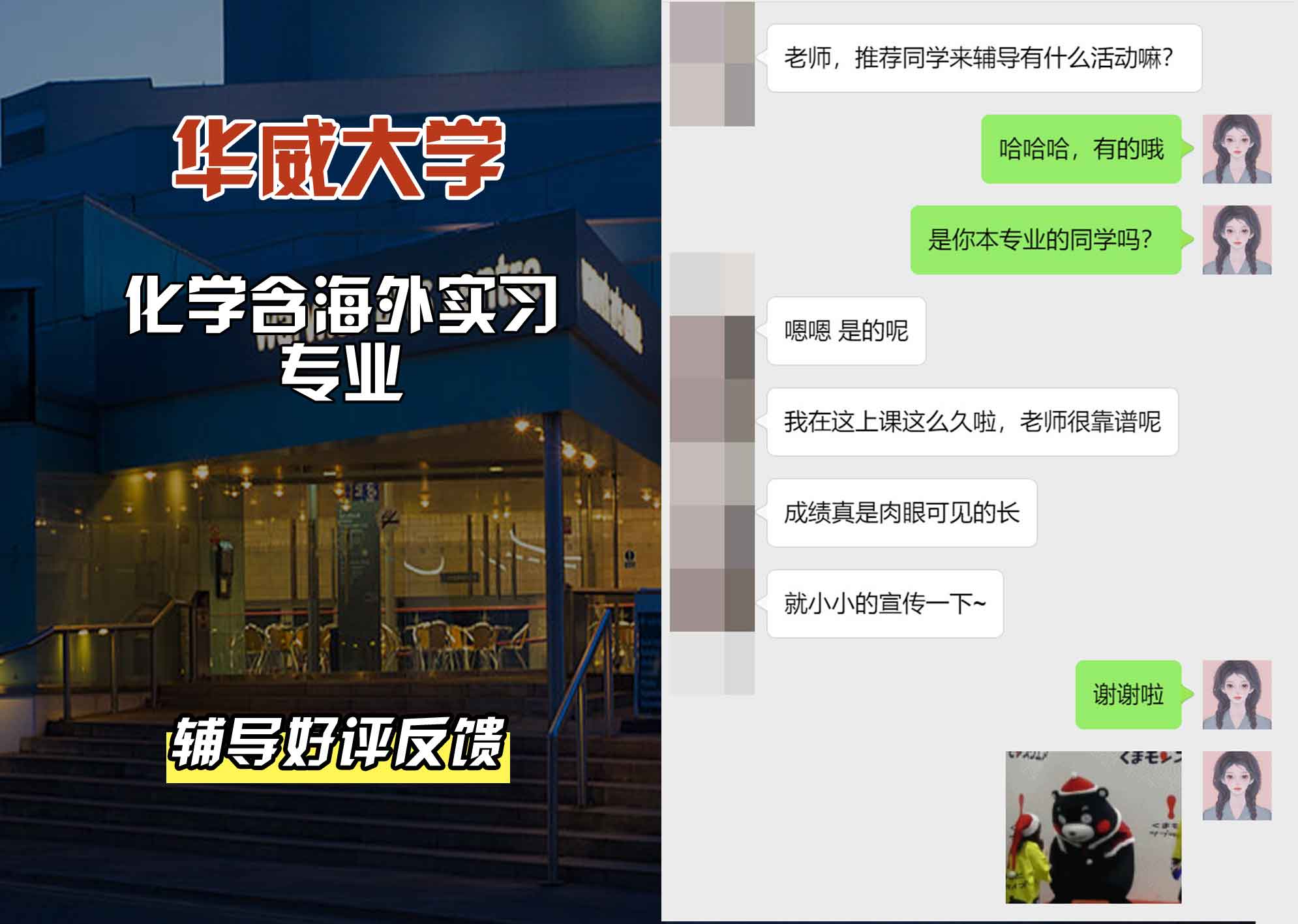 华威大学华威化学含海外实习辅导好评反馈