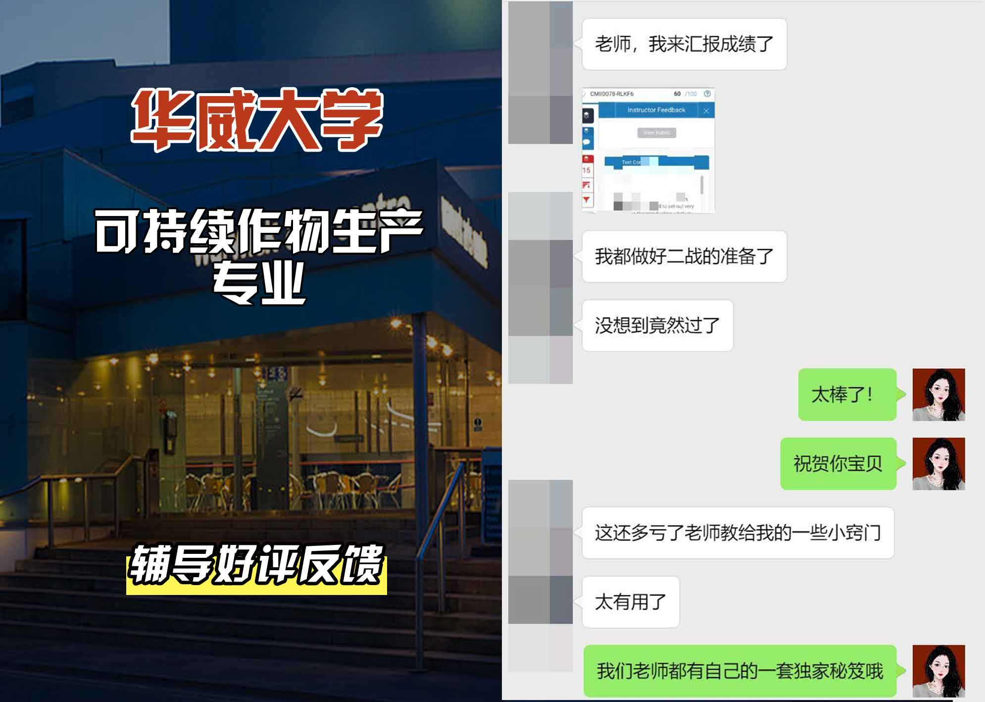 华威大学华威可持续作物生产：21世纪农学辅导好评反馈