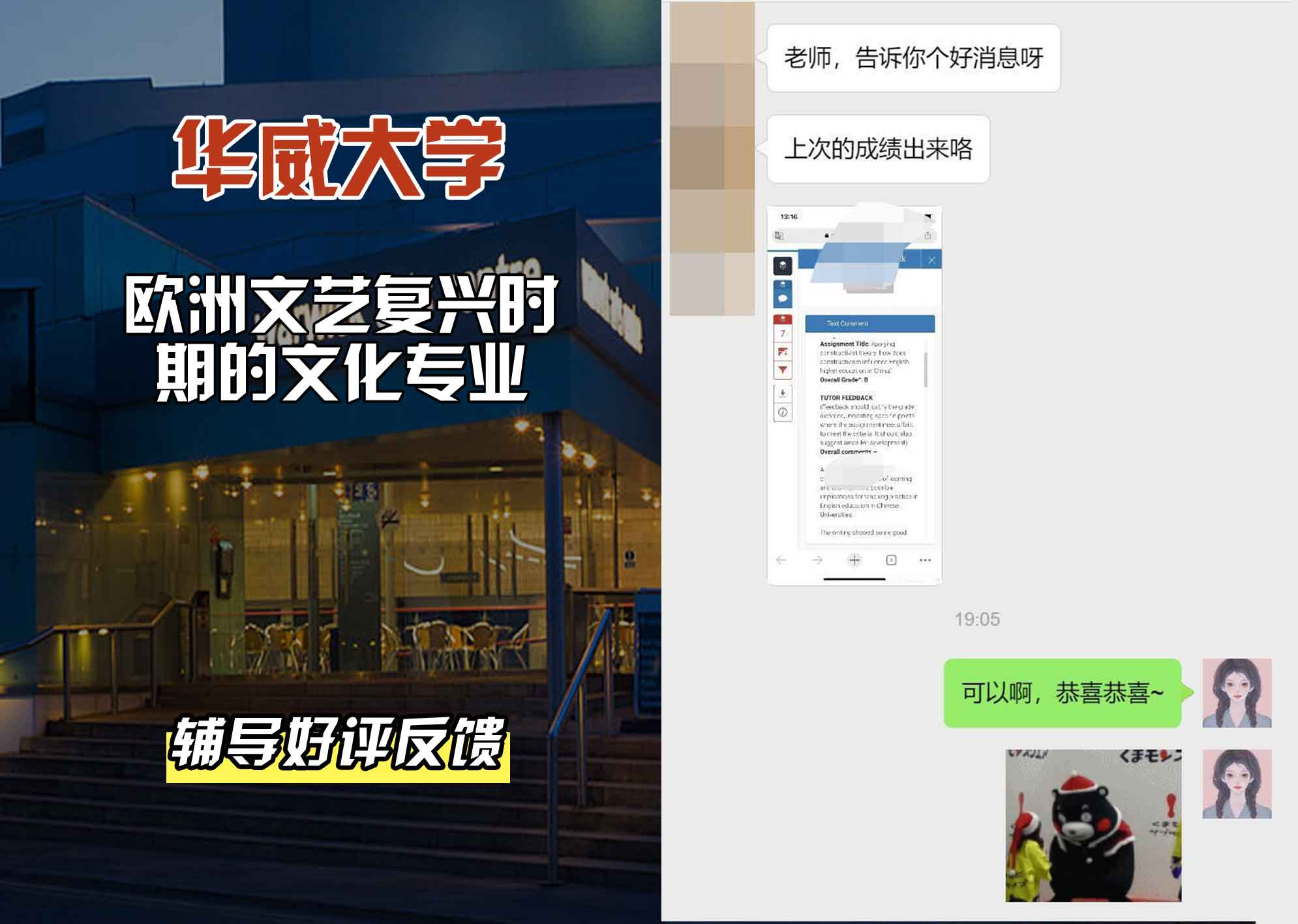 华威大学华威文化欧洲文艺复兴时期的文化辅导好评反馈