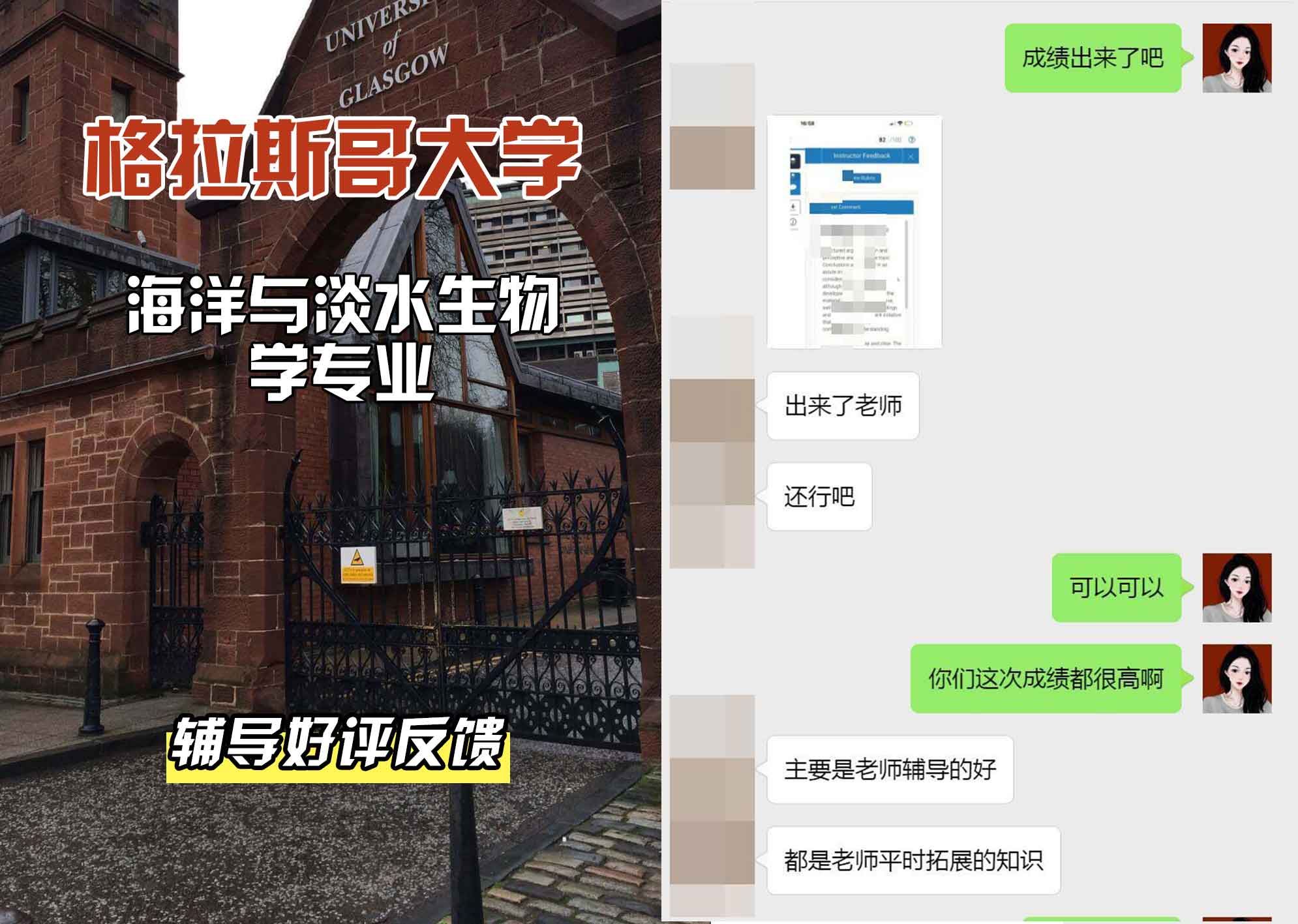 格拉斯哥大学格大海洋与淡水生物学辅导好评反馈