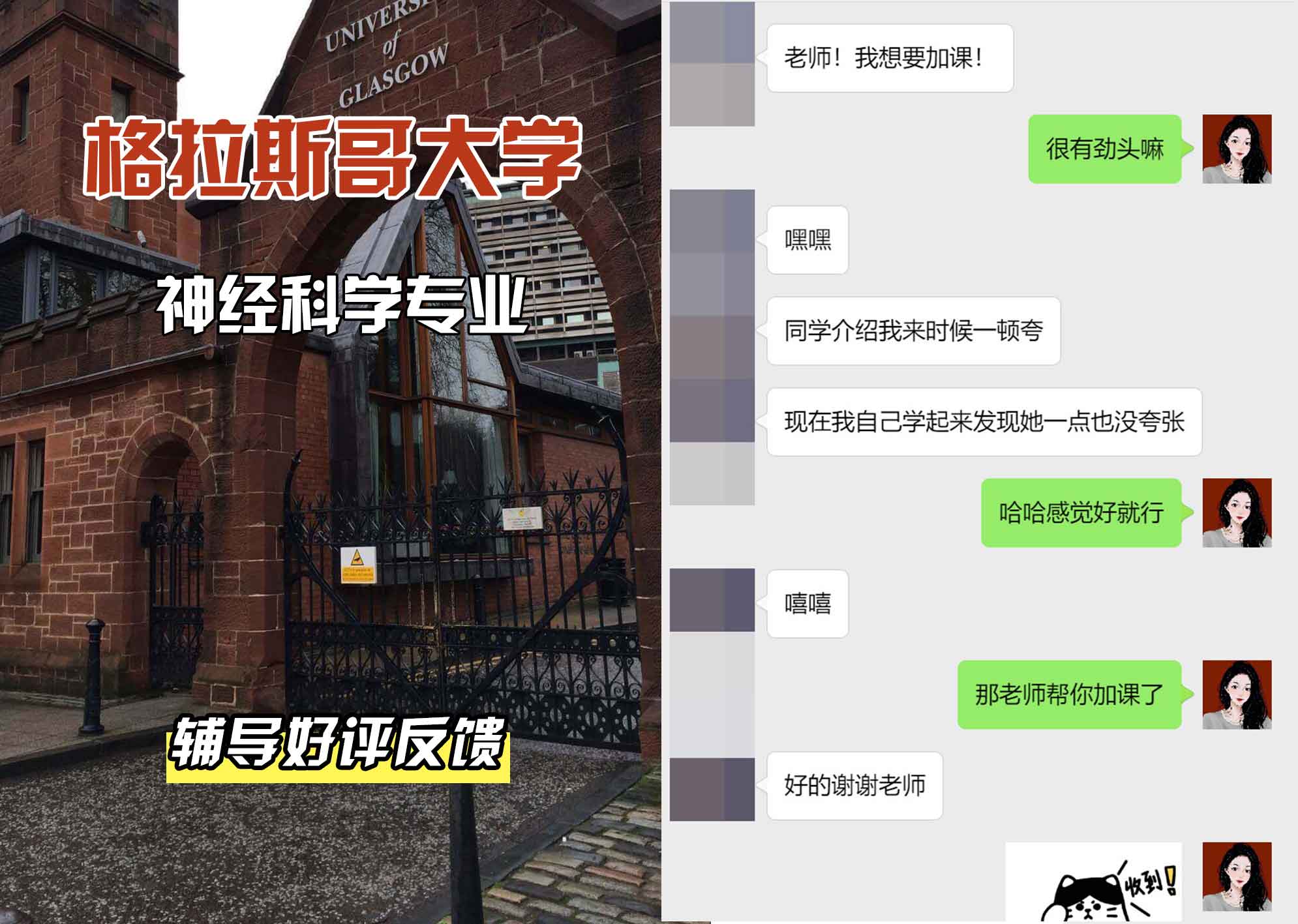 格拉斯哥大学格大神经科学辅导好评反馈