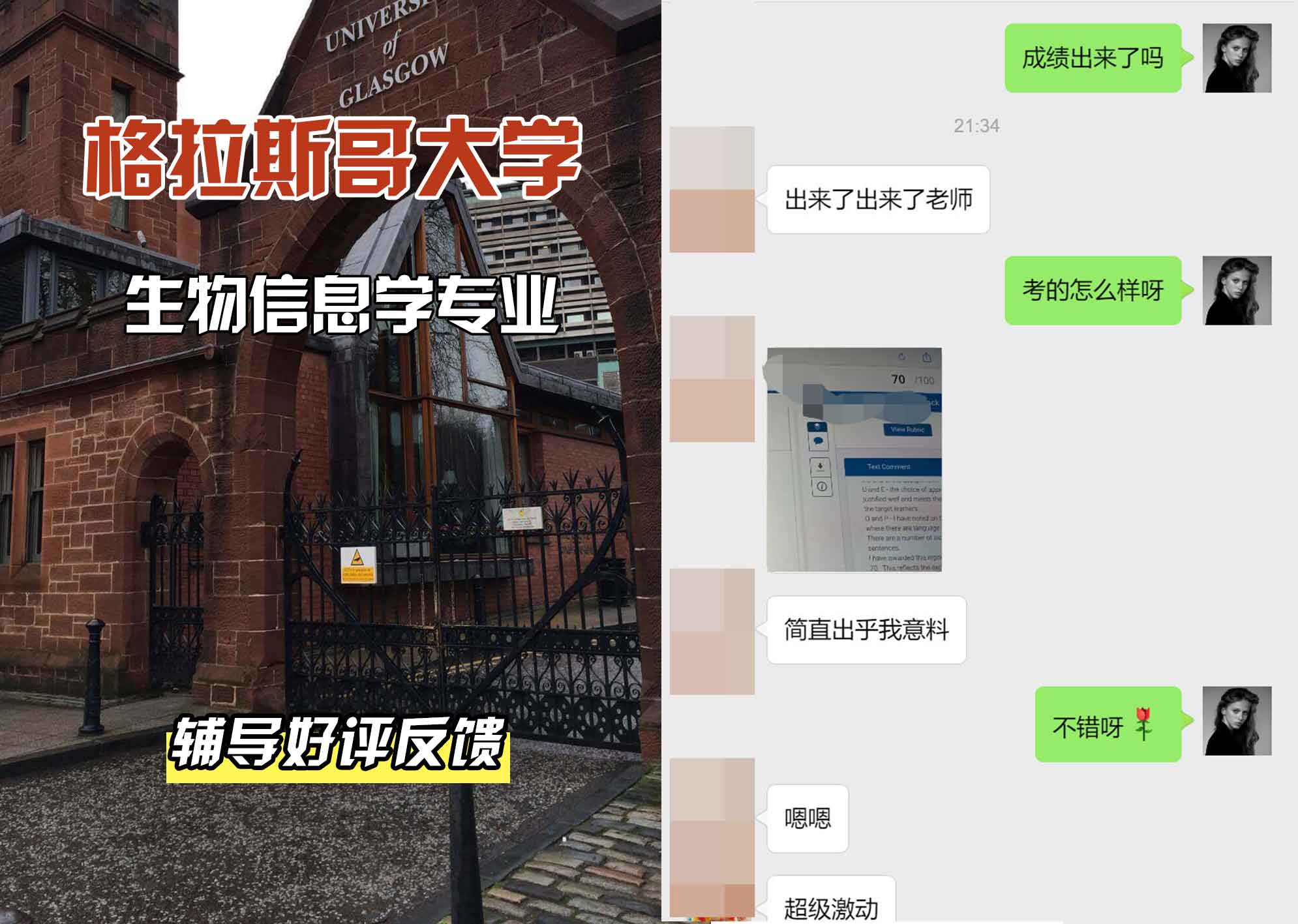 格拉斯哥大学格大生物信息学辅导好评反馈