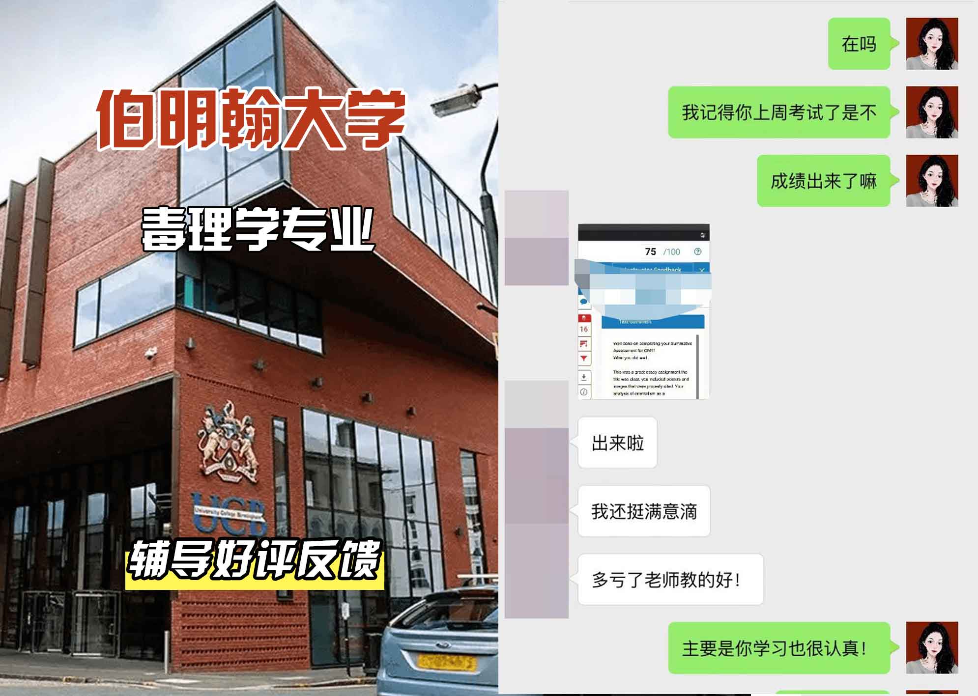 伯明翰大学伯大毒理学辅导好评反馈