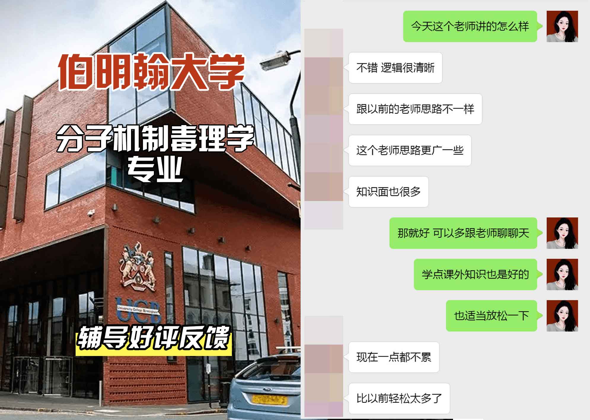 伯明翰大学伯大分子机制毒理学辅导好评反馈