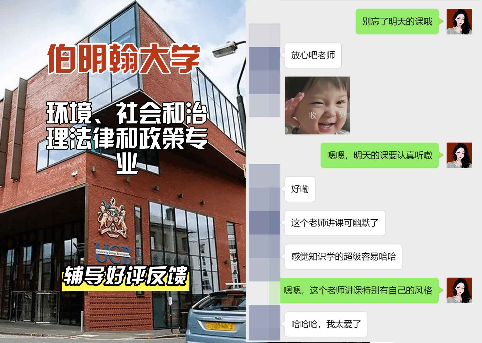 伯明翰大学伯大环境、社会和治理法律和政策辅导好评反馈