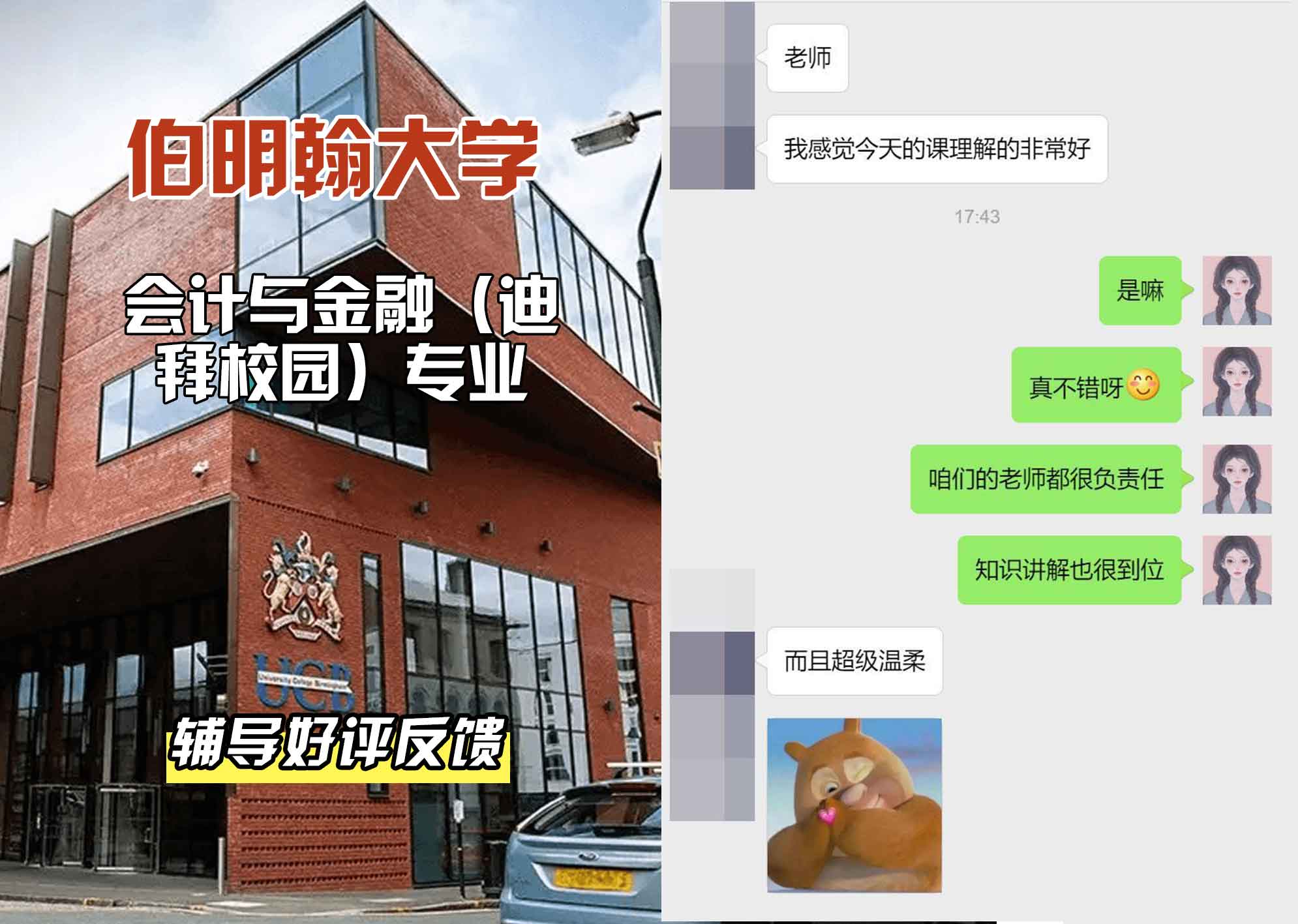 伯明翰大学伯大会计与金融（迪拜校园）辅导好评反馈