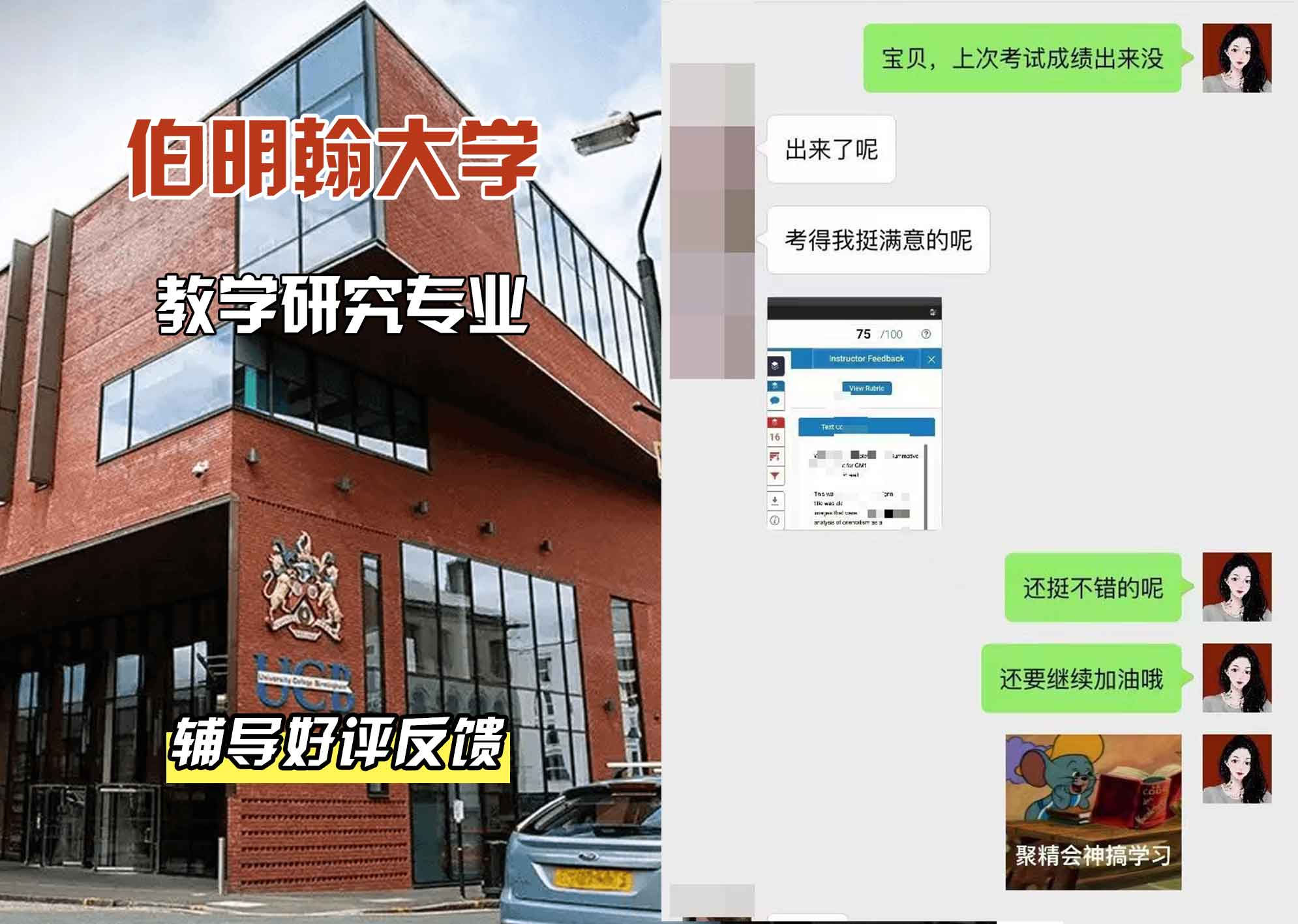 伯明翰大学伯大教学研究辅导好评反馈