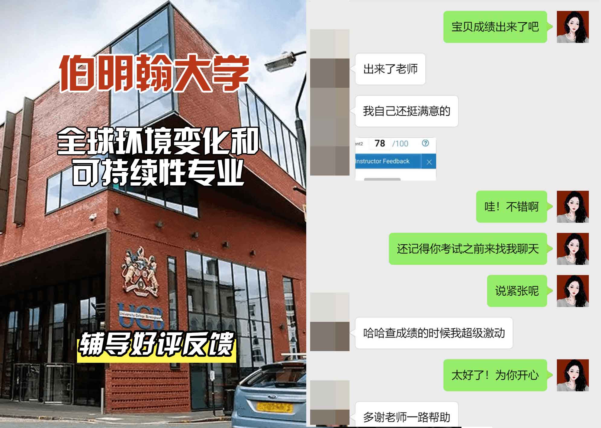 伯明翰大学伯大全球环境变化和可持续性辅导好评反馈