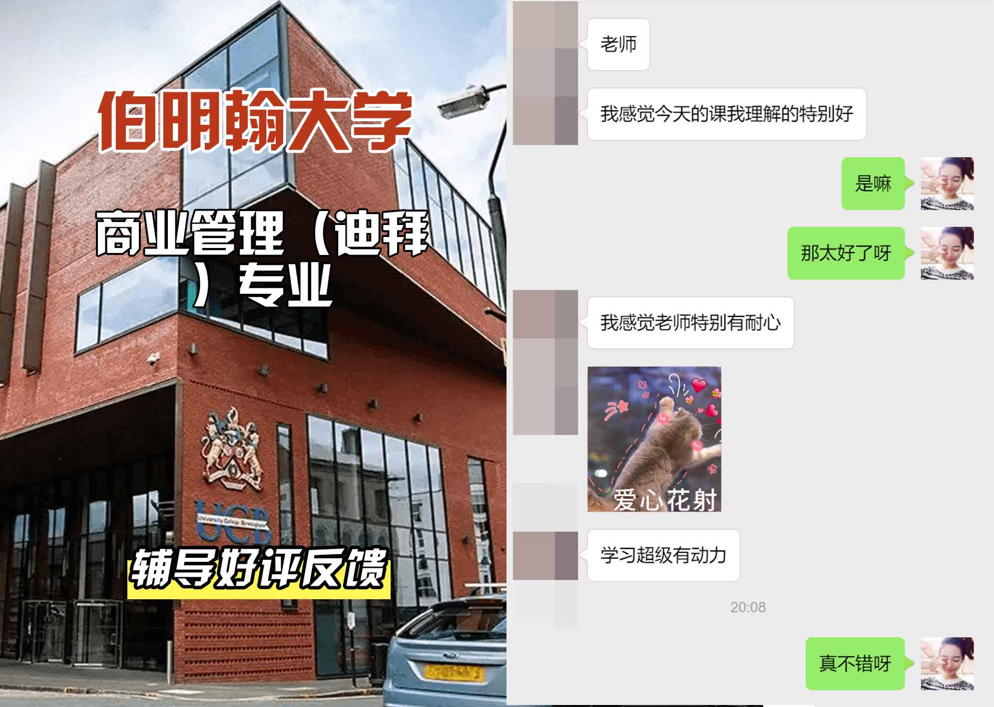 伯明翰大学伯大商业管理（迪拜）辅导好评反馈