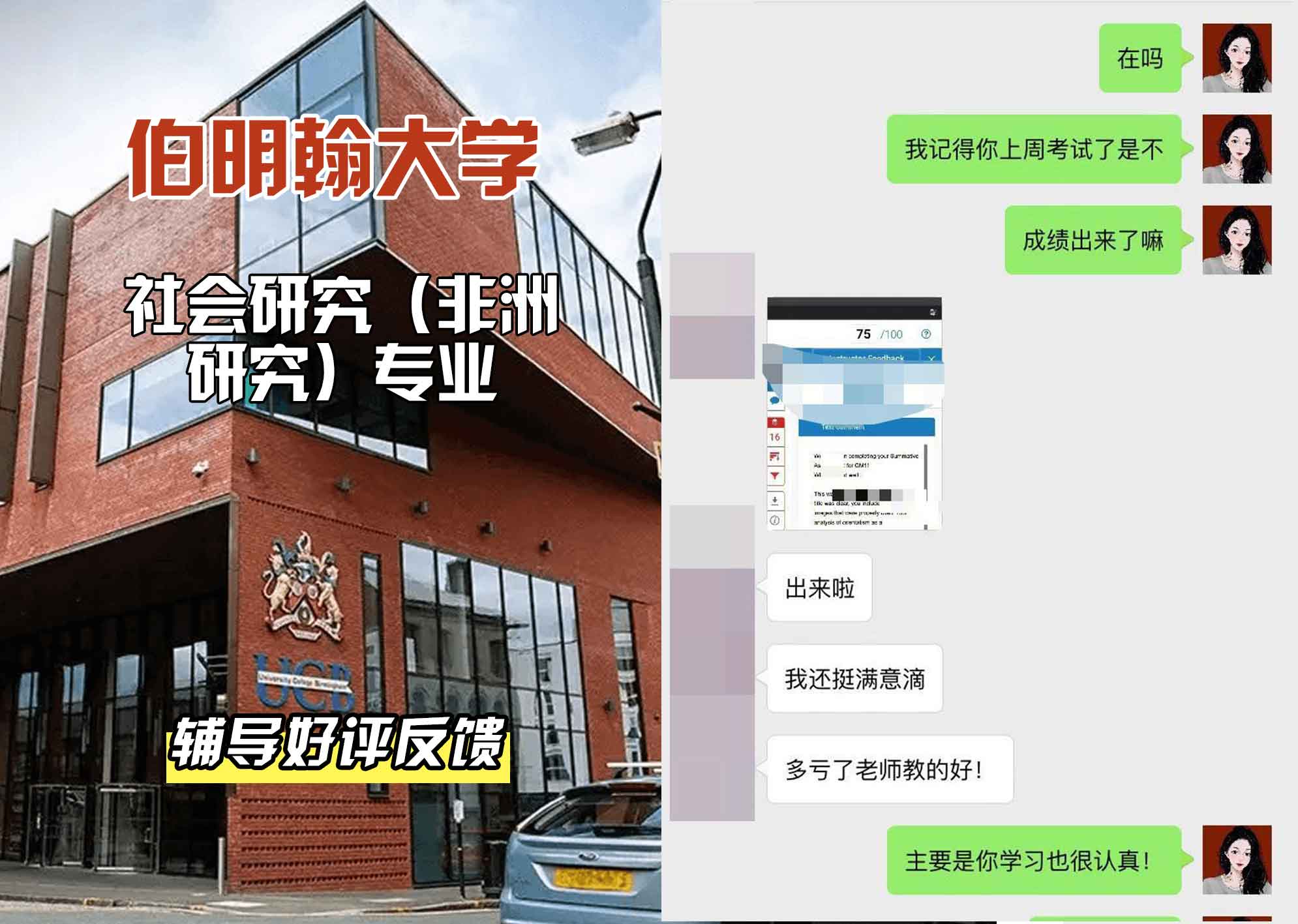伯明翰大学伯大社会研究（非洲研究）辅导好评反馈