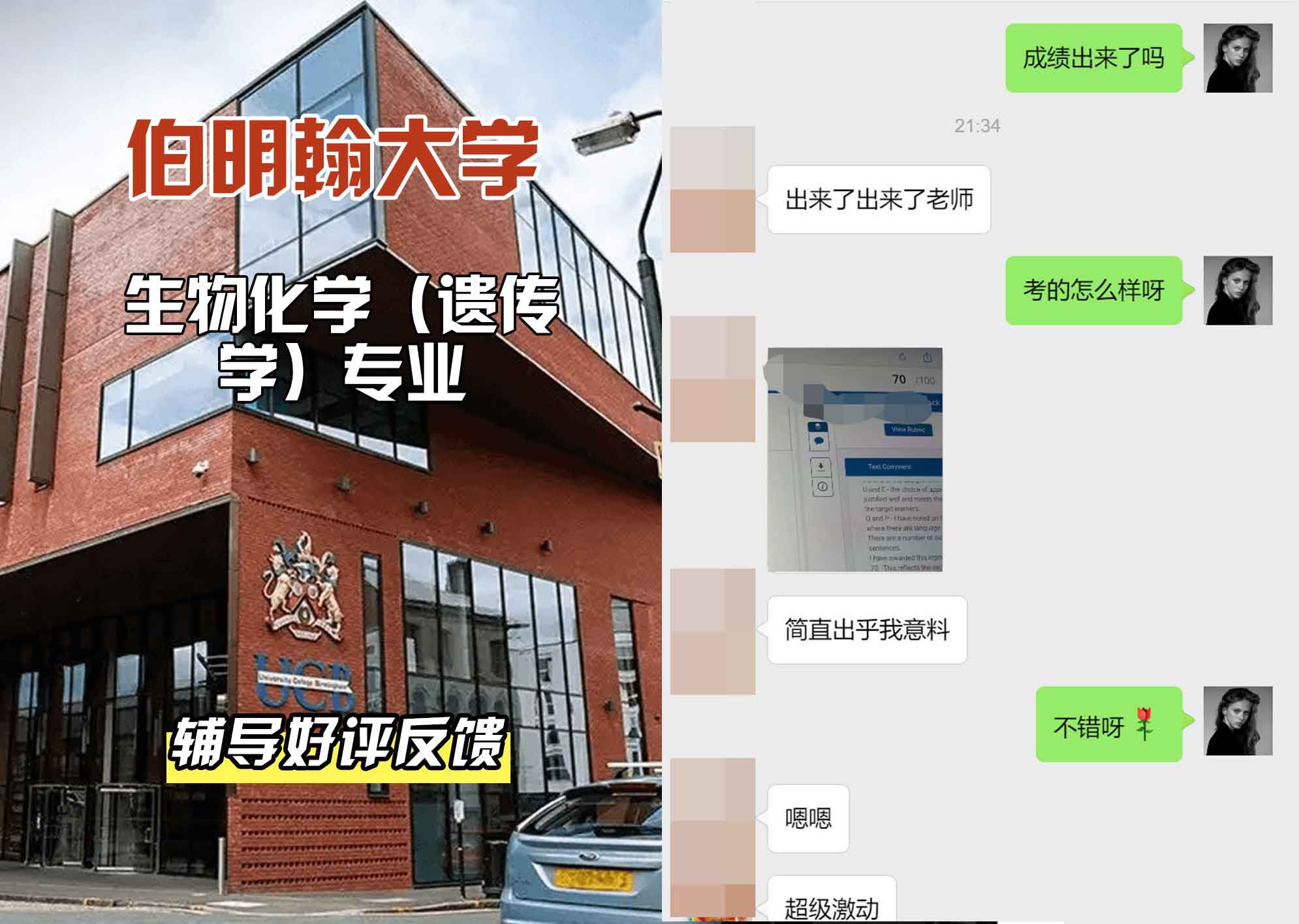 伯明翰大学伯大生物化学（遗传学）辅导好评反馈