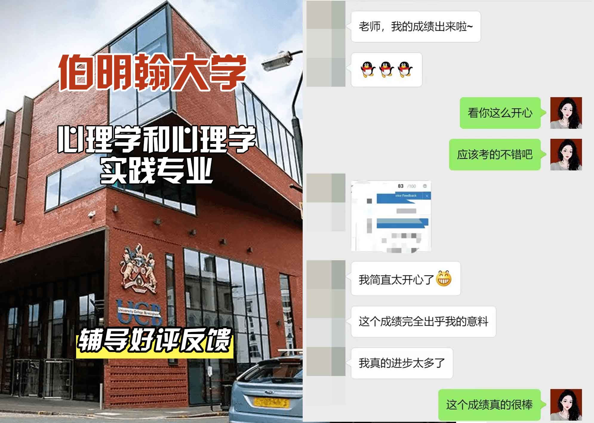 伯明翰大学伯大心理学和心理学实践辅导好评反馈