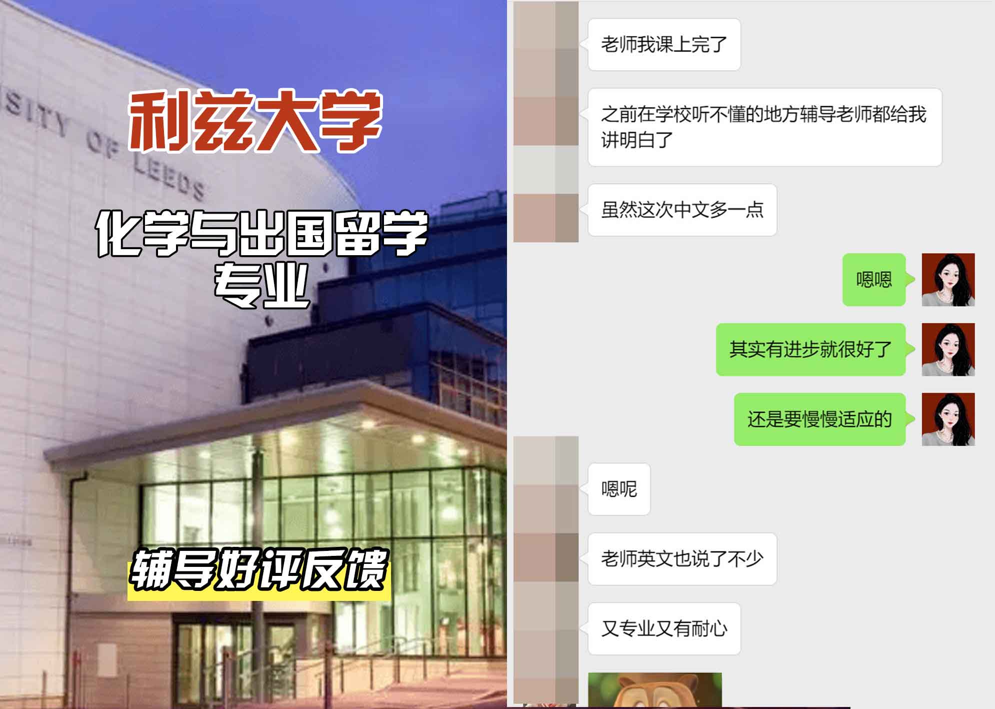利兹大学leeds化学与出国留学辅导好评反馈
