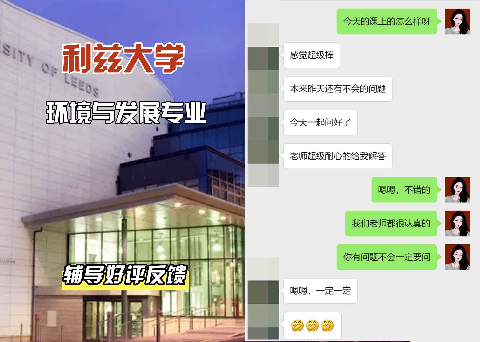 利兹大学leeds环境与发展辅导好评反馈