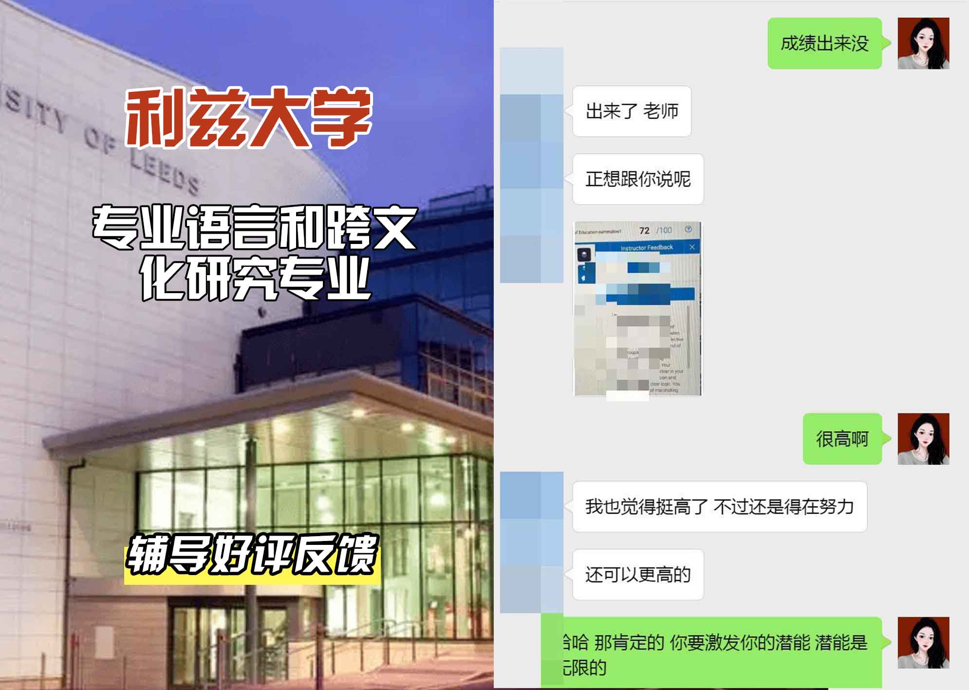 利兹大学leeds专业语言和跨文化研究辅导好评反馈