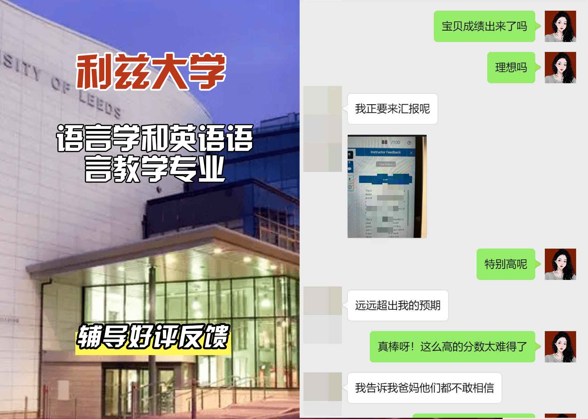 利兹大学leeds语言学和英语语言教学辅导好评反馈