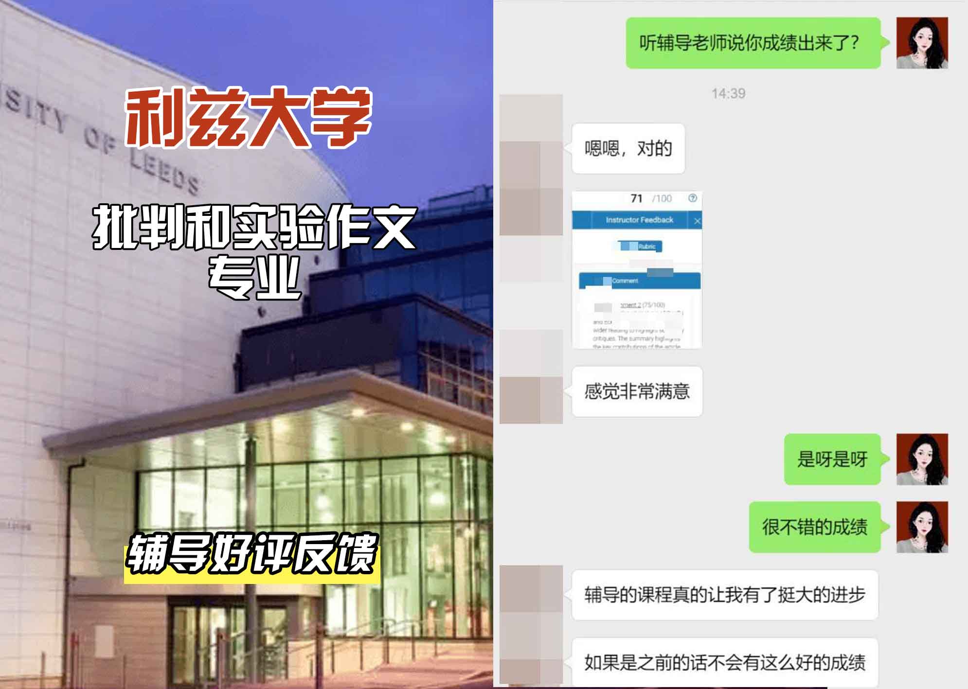 利兹大学leeds批判和实验作文辅导好评反馈