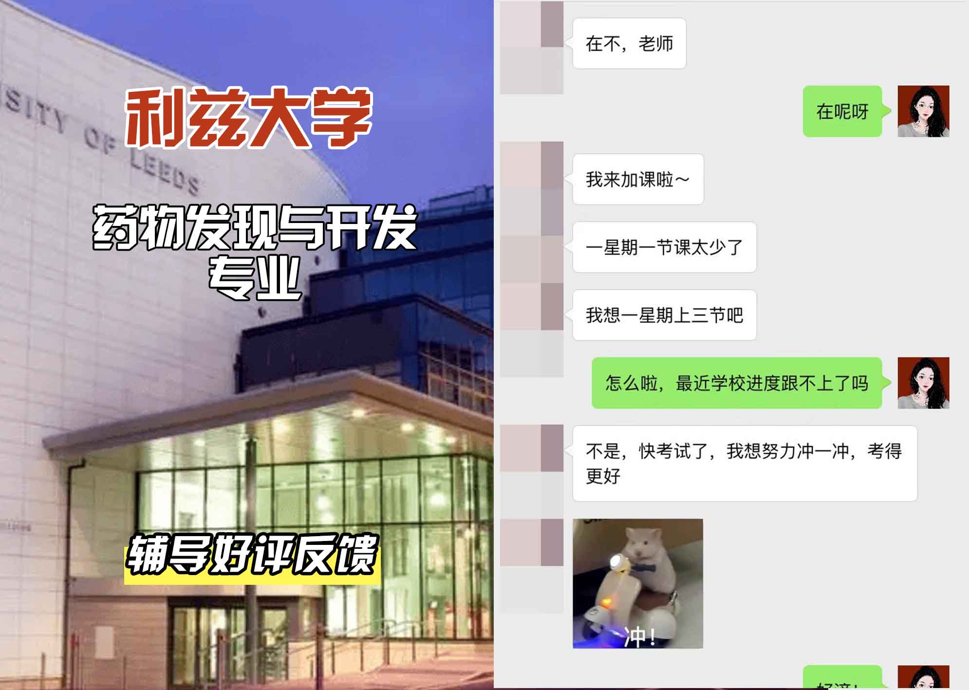 利兹大学leeds药物发现与开发辅导好评反馈