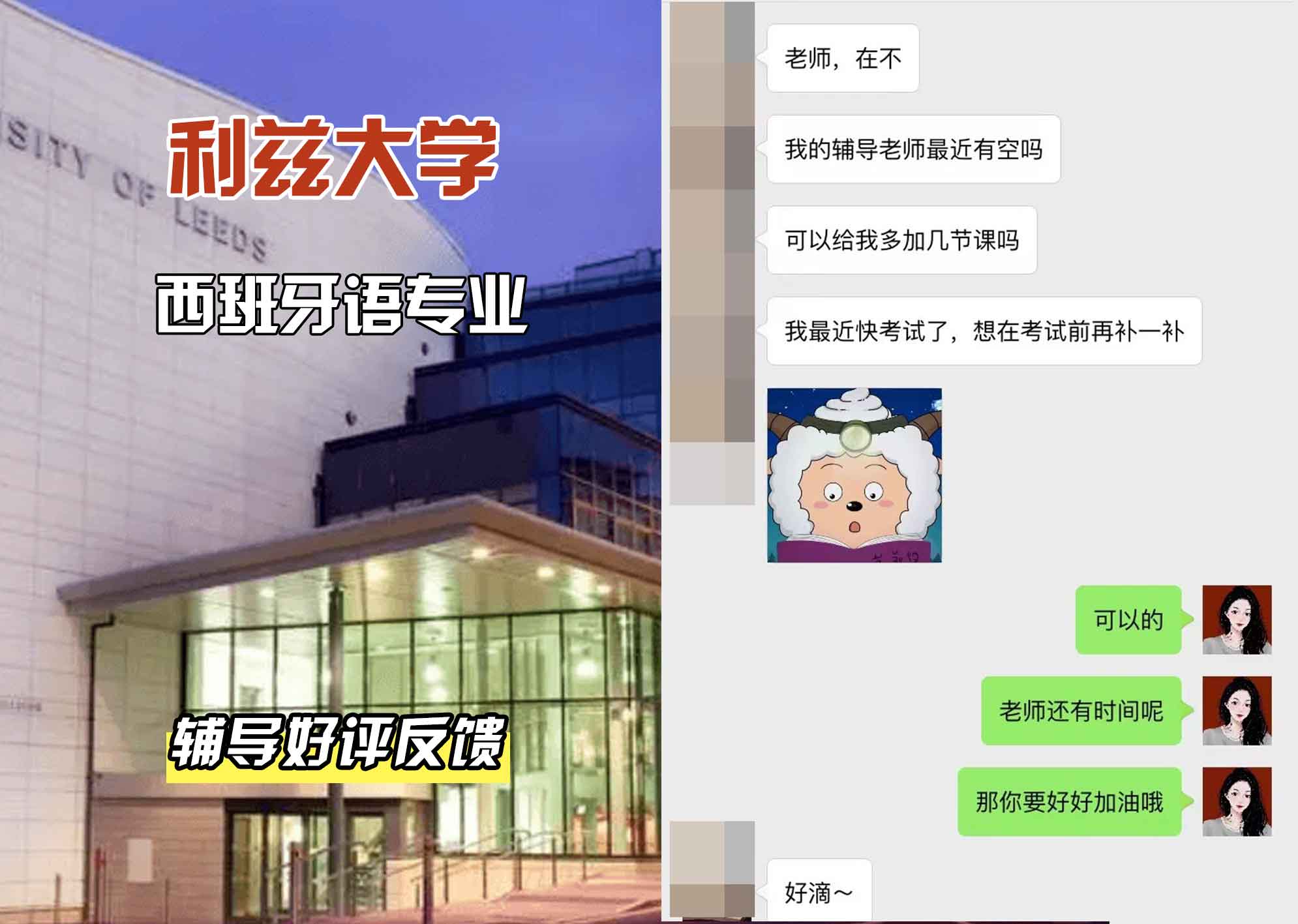 利兹大学leeds西班牙语辅导好评反馈