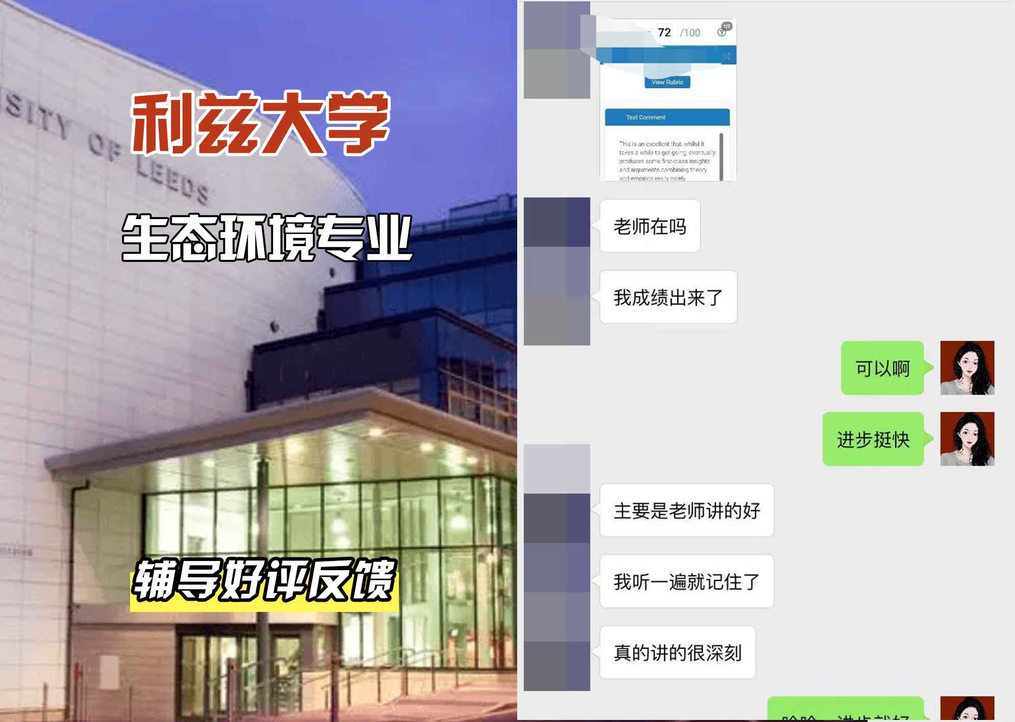 利兹大学leeds生态环境辅导好评反馈