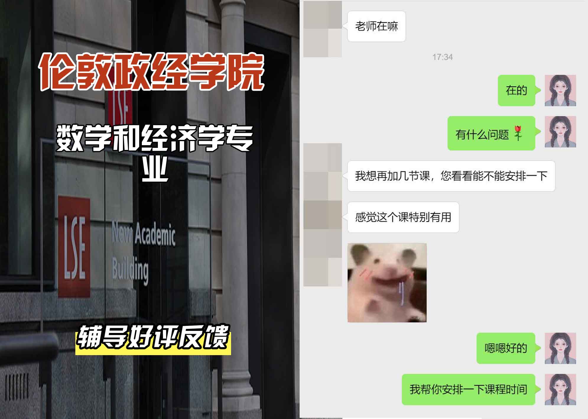 伦敦政经学院LSE数学和经济学辅导好评反馈