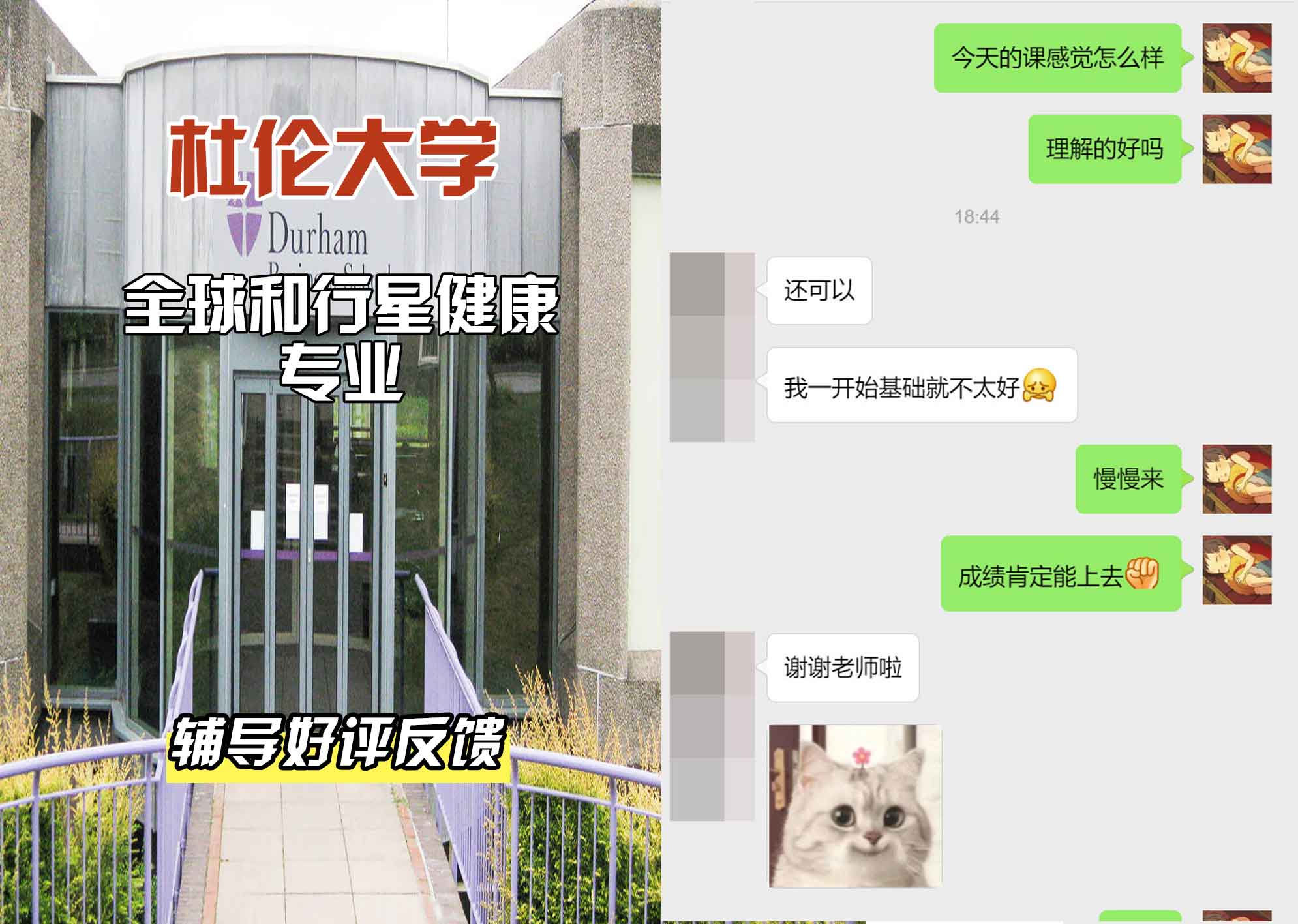 杜伦大学DUR全球和行星健康辅导好评反馈