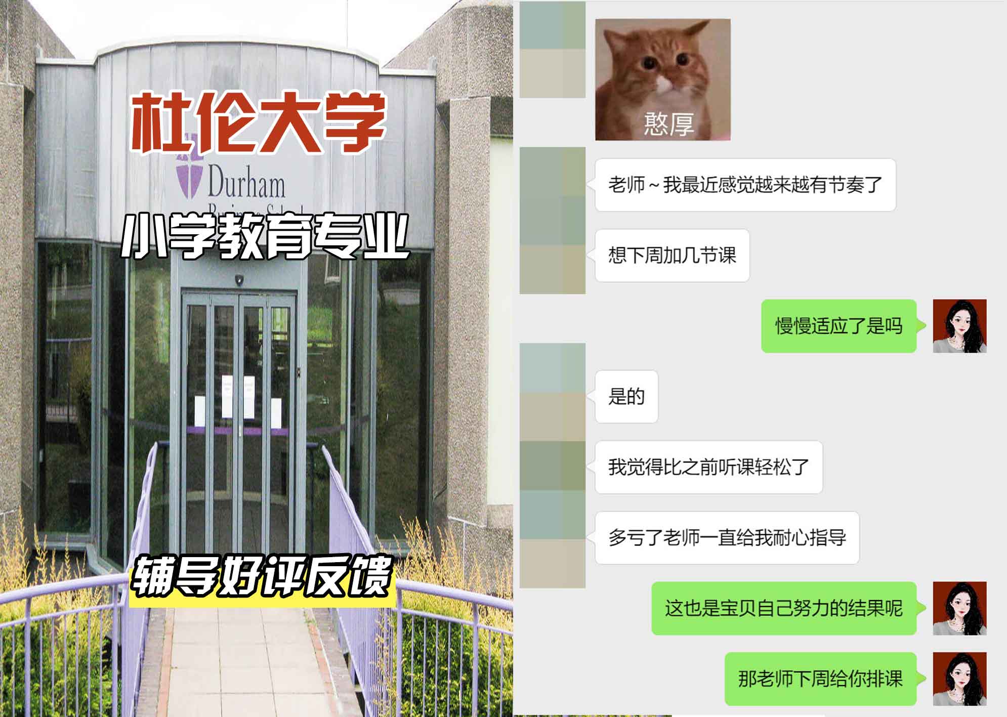 杜伦大学DUR小学教育辅导好评反馈