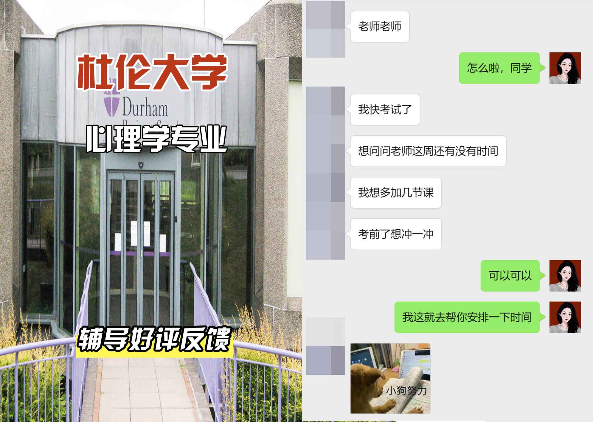 杜伦大学DUR心理学辅导好评反馈