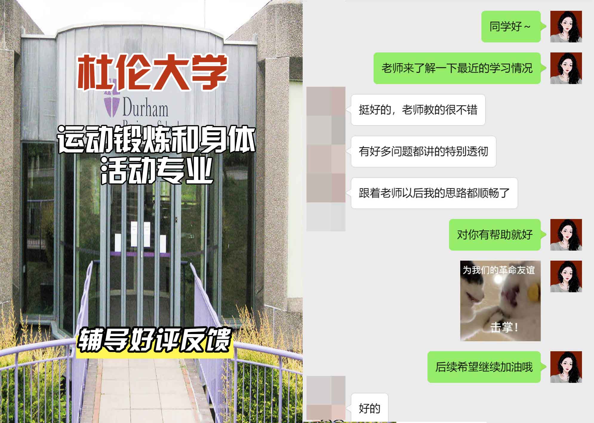 杜伦大学DUR运动锻炼和身体活动辅导好评反馈