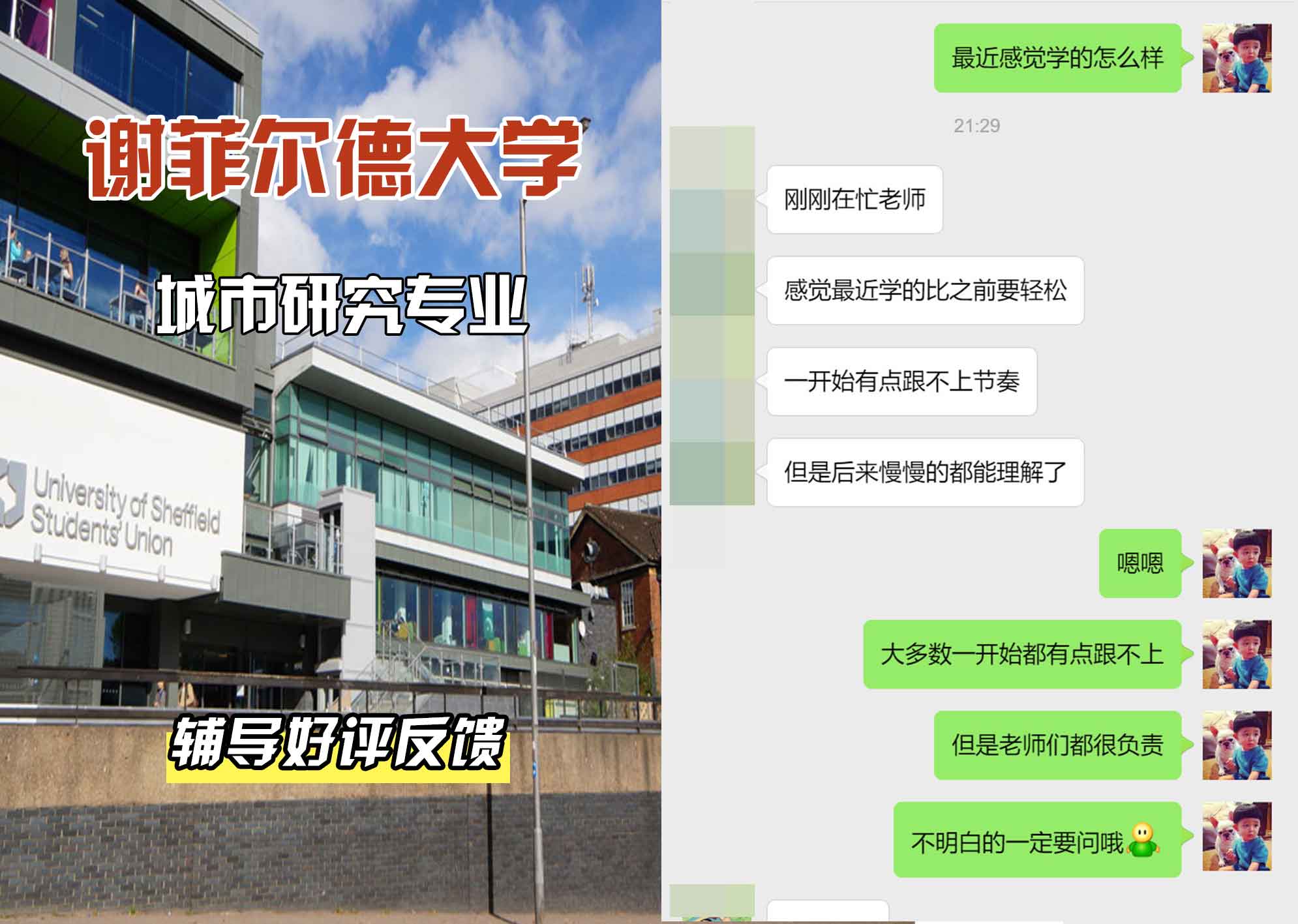 谢菲尔德大学谢大城市研究辅导好评反馈