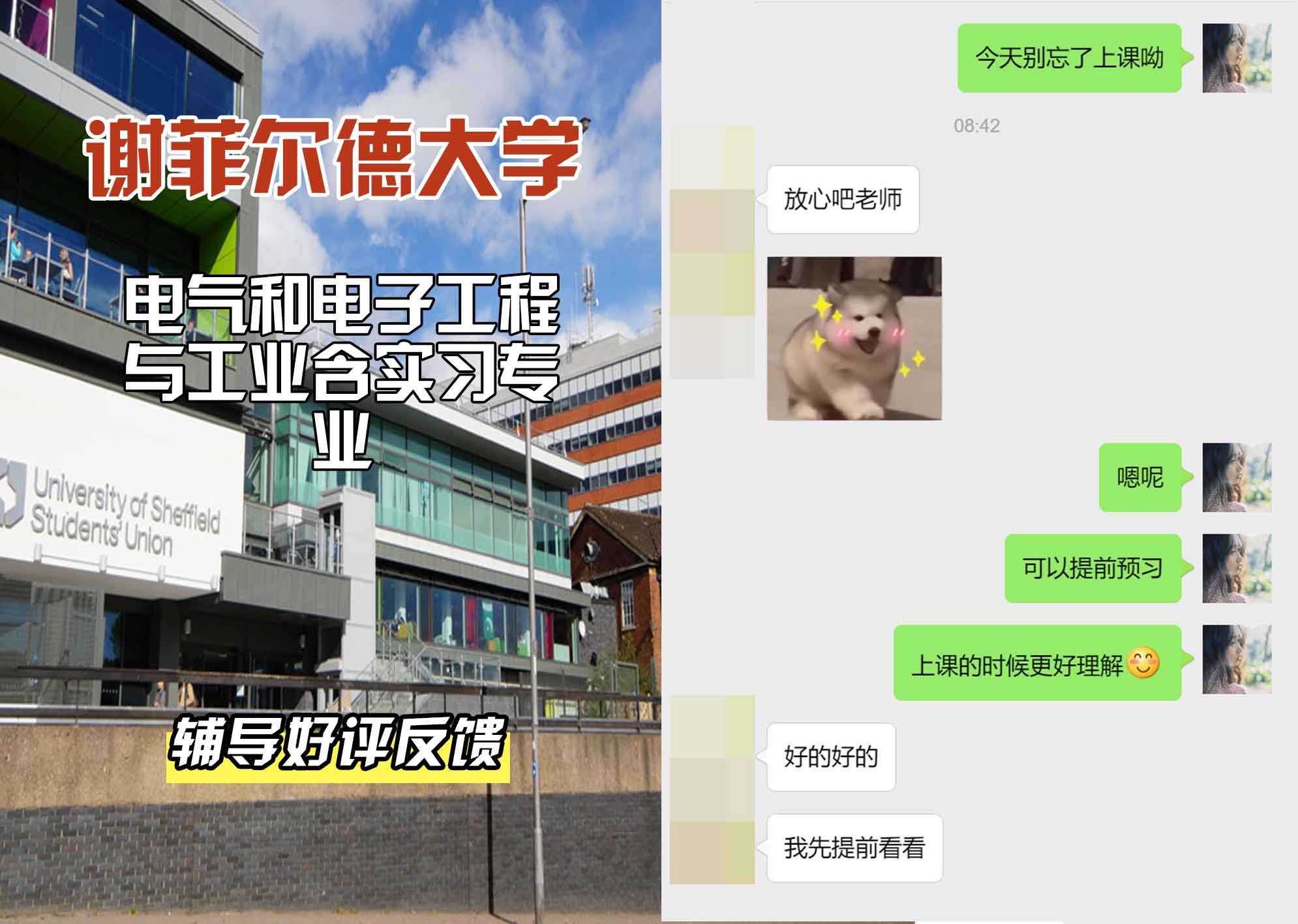 谢菲尔德大学谢大电气和电子工程与工业含实习辅导好评反馈