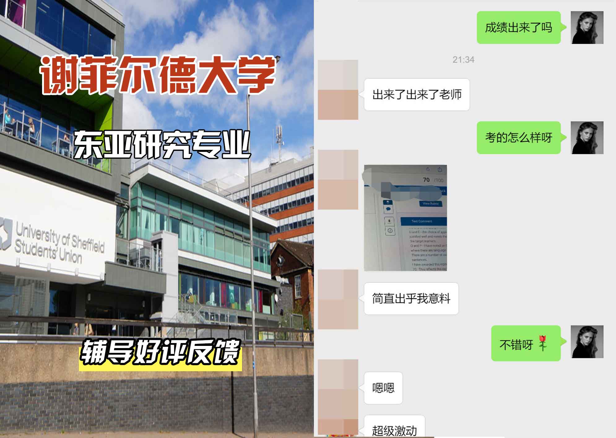 谢菲尔德大学谢大东亚研究辅导好评反馈