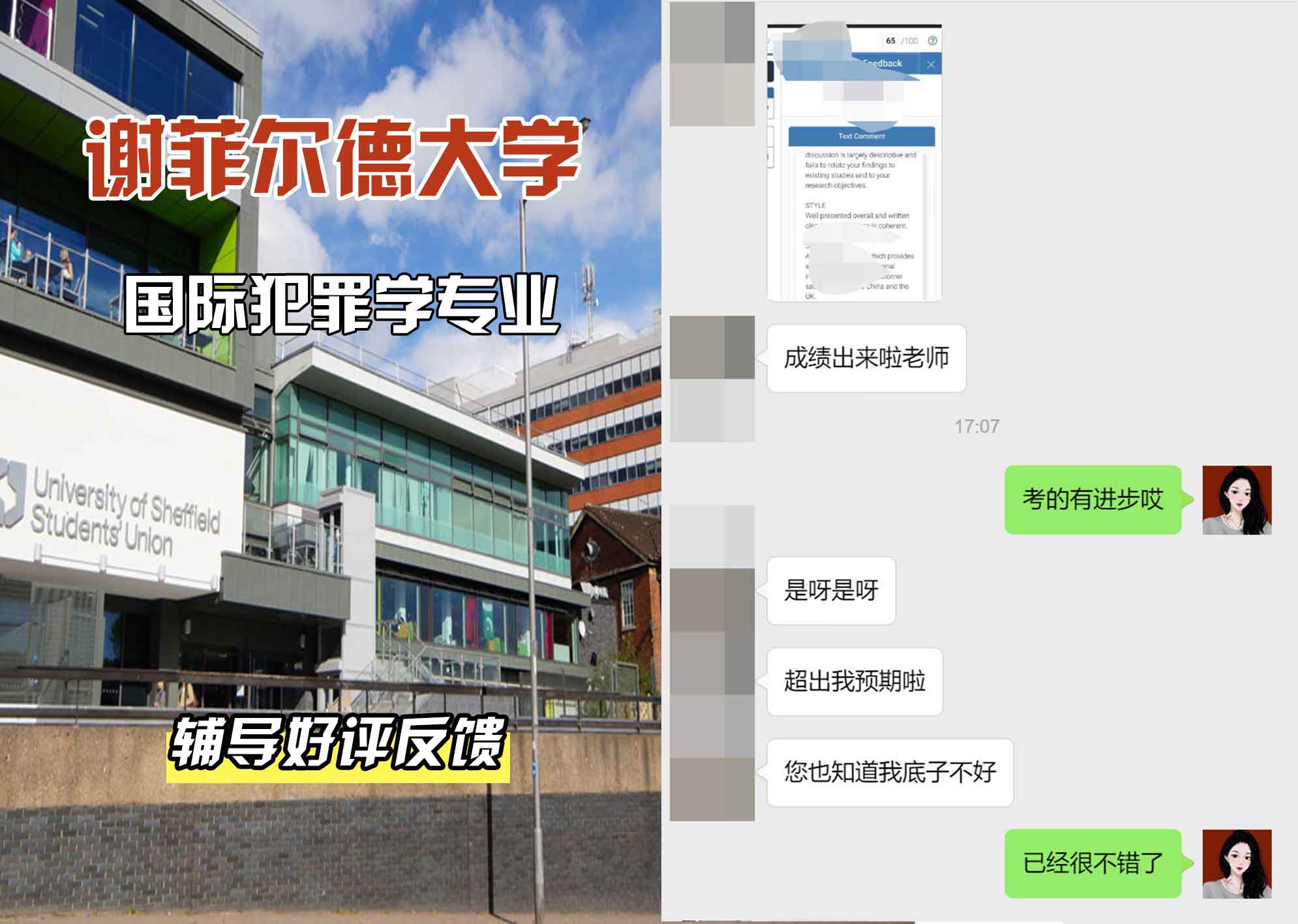 谢菲尔德大学谢大国际犯罪学辅导好评反馈