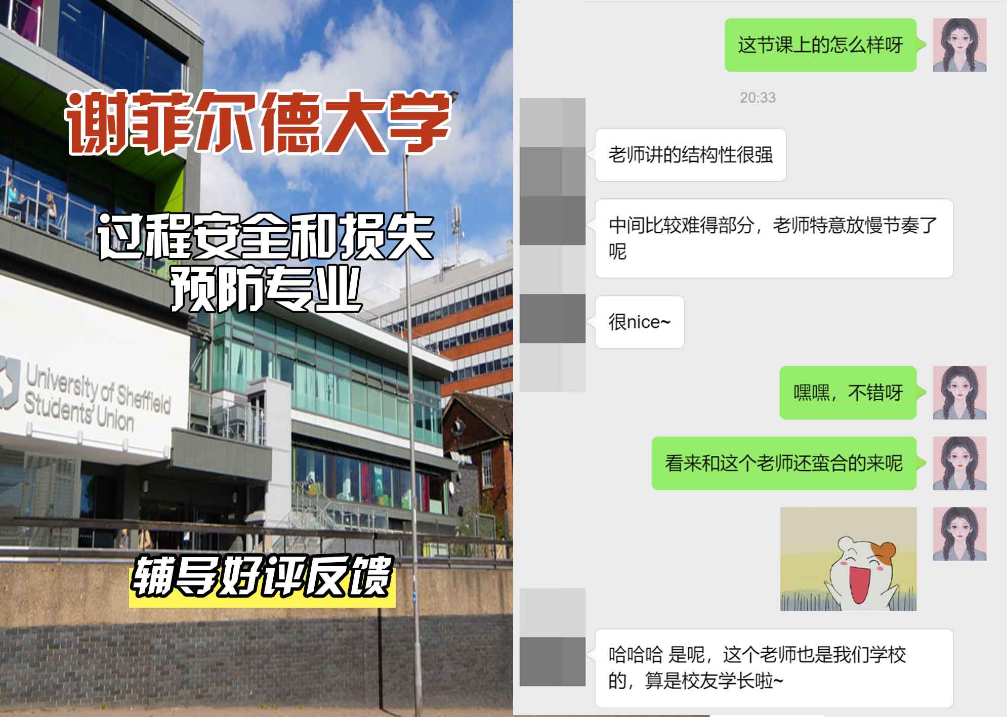 谢菲尔德大学谢大过程安全和损失预防辅导好评反馈