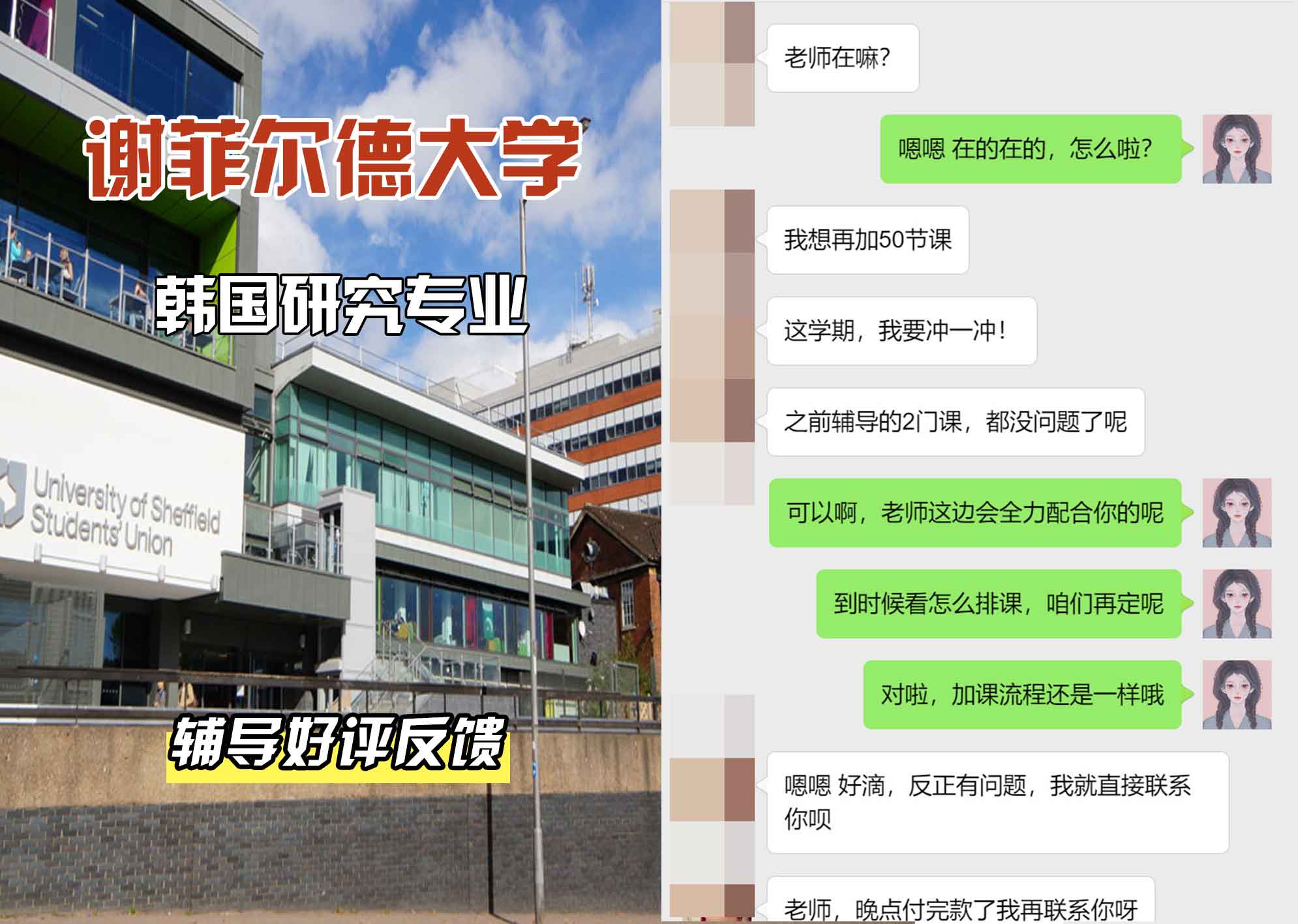 谢菲尔德大学谢大韩国研究辅导好评反馈
