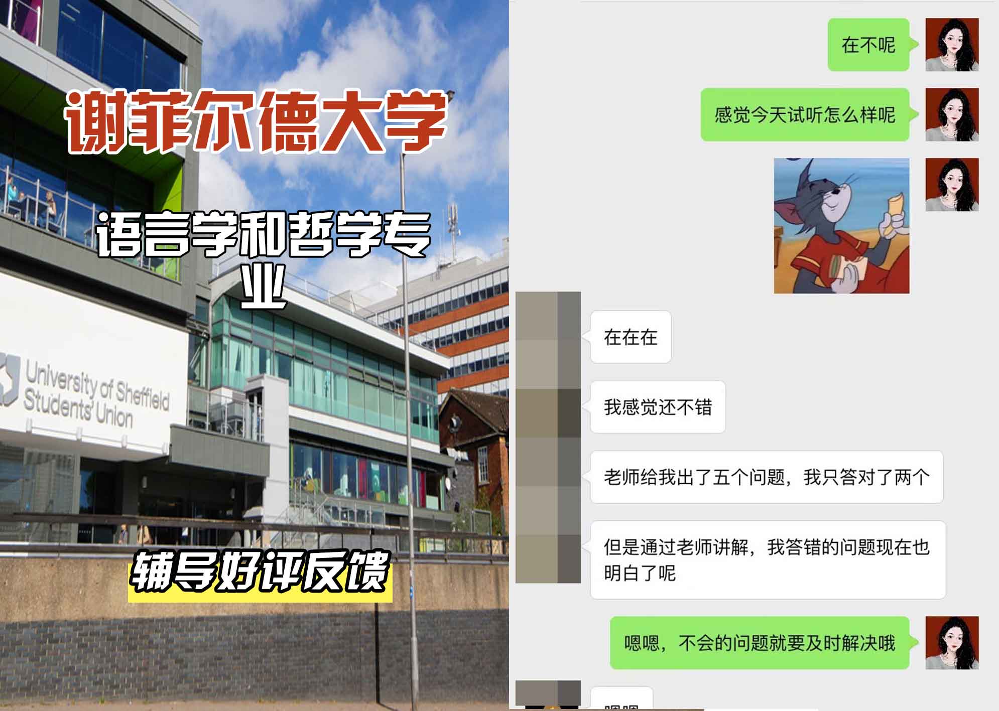 谢菲尔德大学谢大语言学和哲学辅导好评反馈