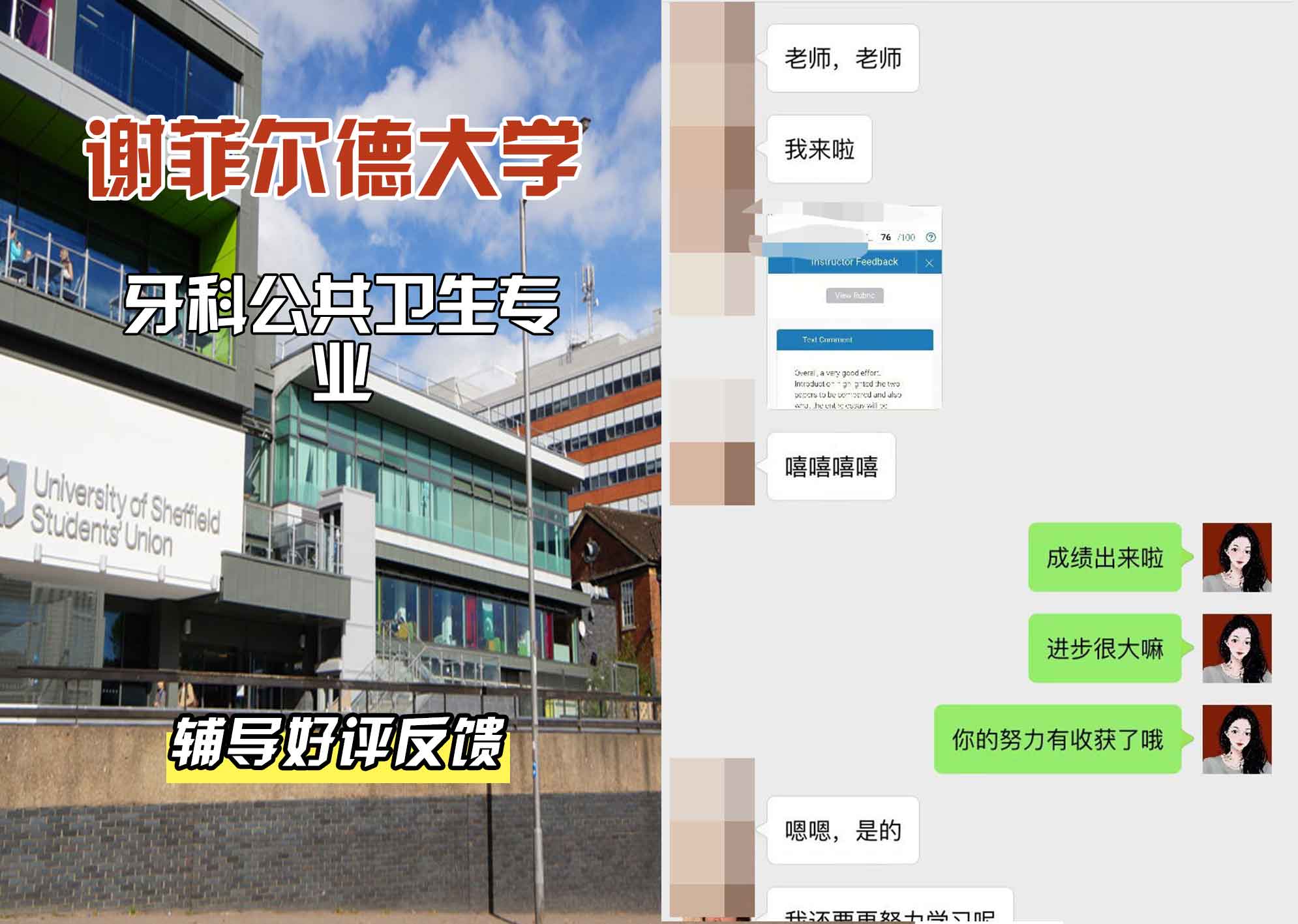 谢菲尔德大学谢大牙科公共卫生辅导好评反馈