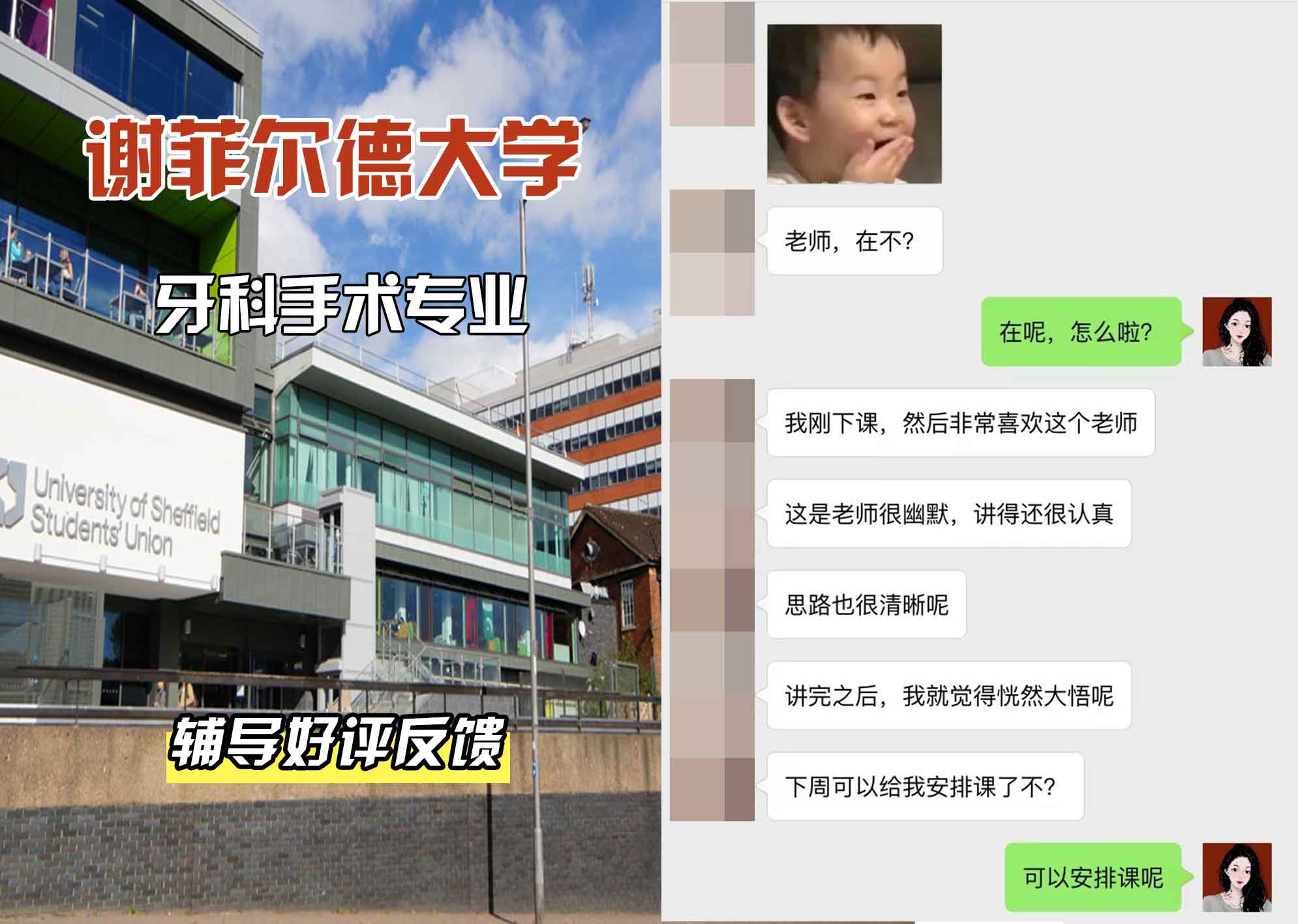 谢菲尔德大学谢大牙科手术辅导好评反馈