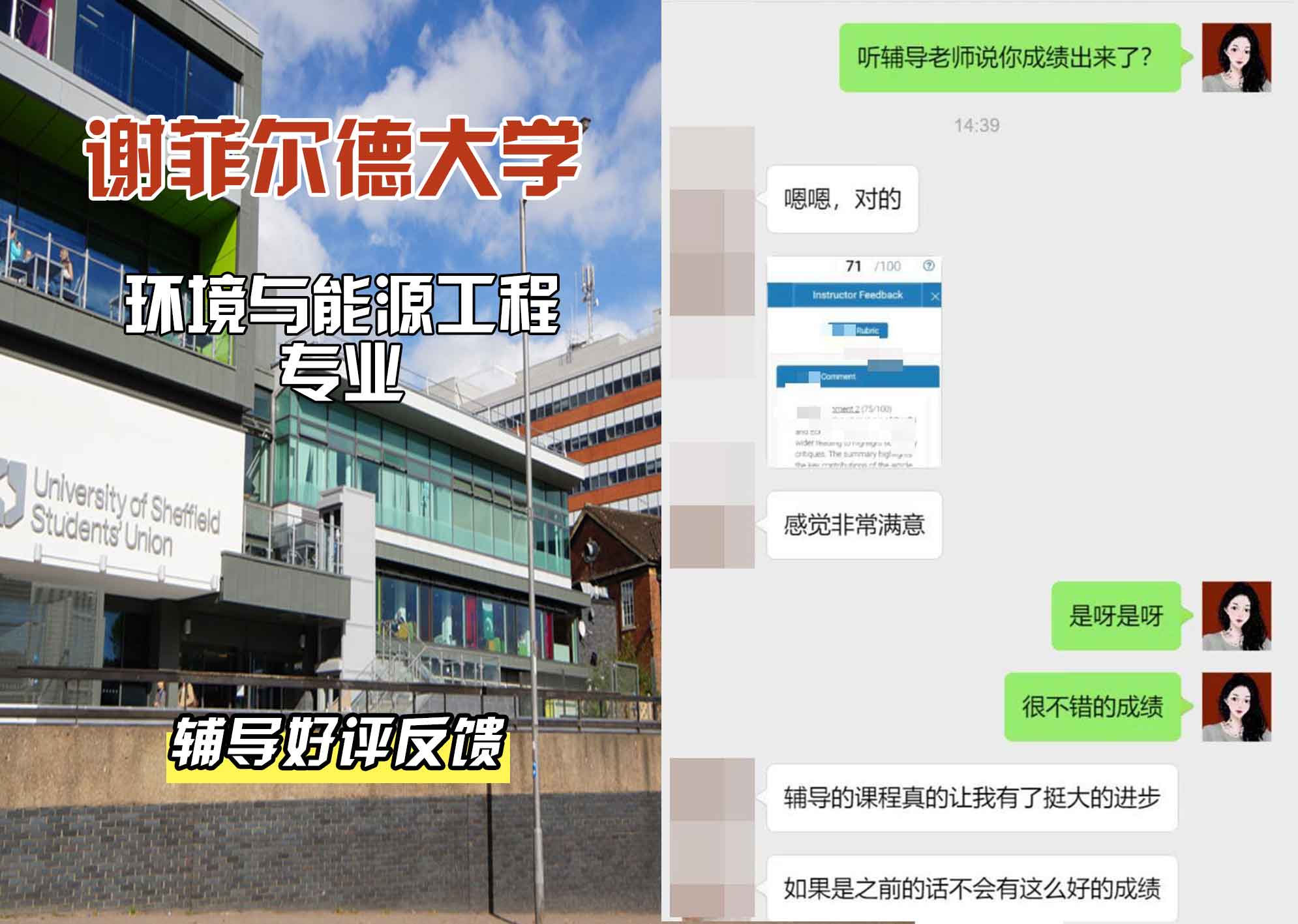 谢菲尔德大学谢大环境与能源工程辅导好评反馈