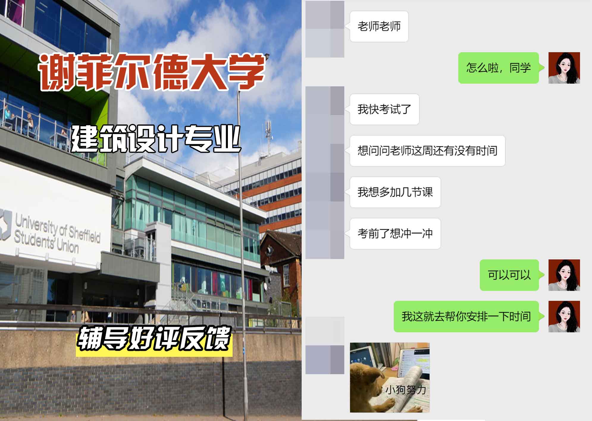 谢菲尔德大学谢大建筑设计辅导好评反馈
