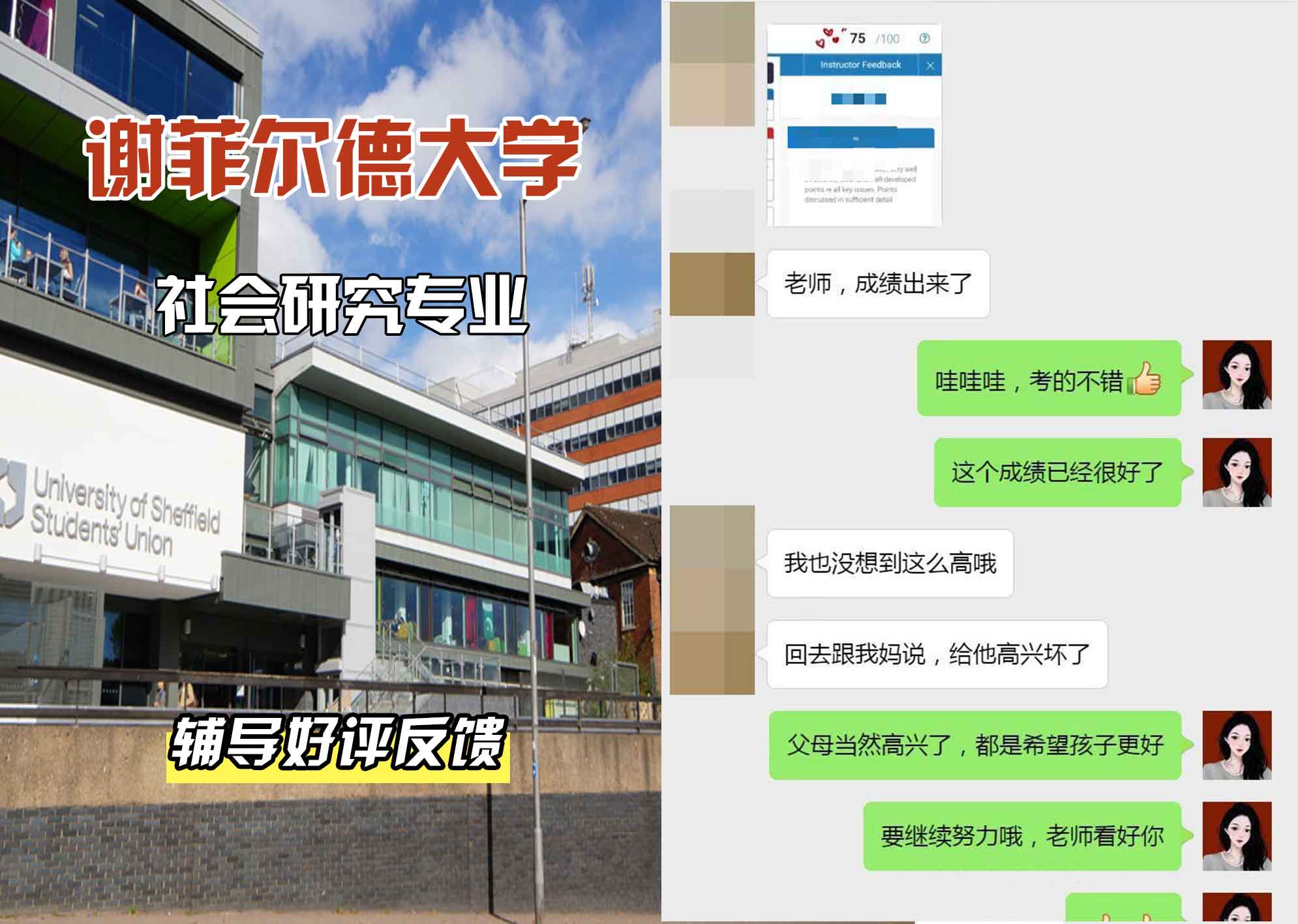 谢菲尔德大学谢大社会研究辅导好评反馈
