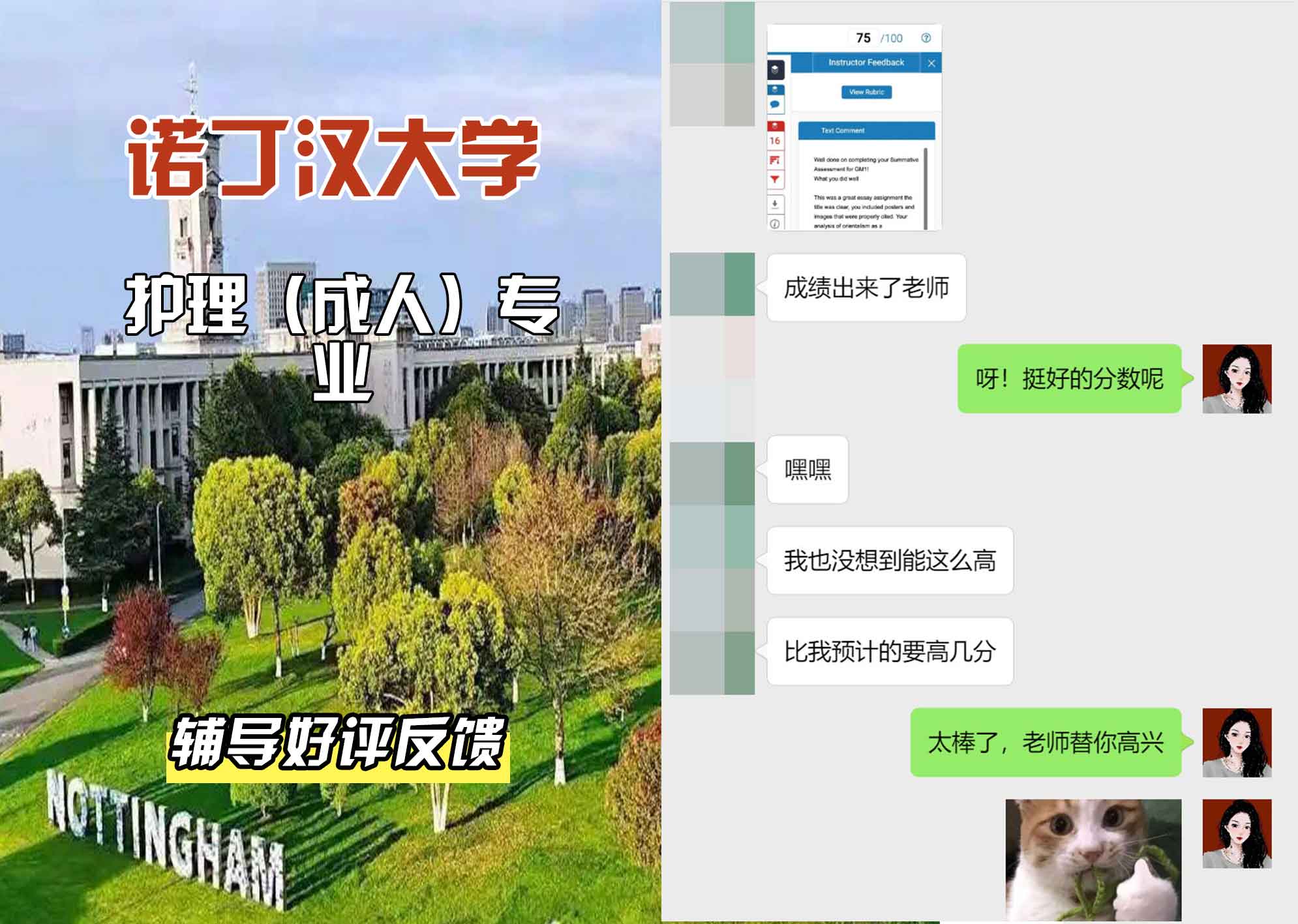 诺丁汉大学诺大护理（成人）辅导好评反馈