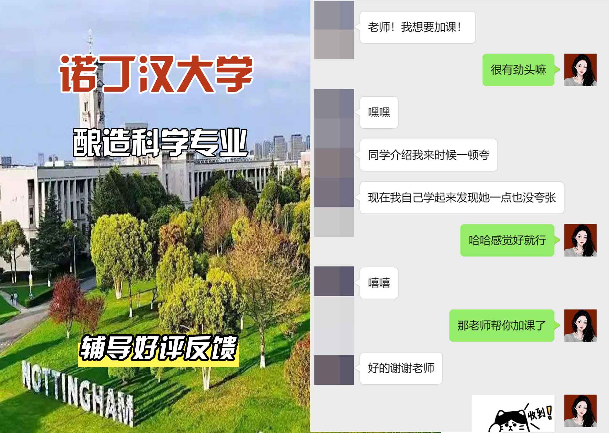 诺丁汉大学诺大酿造科学辅导好评反馈