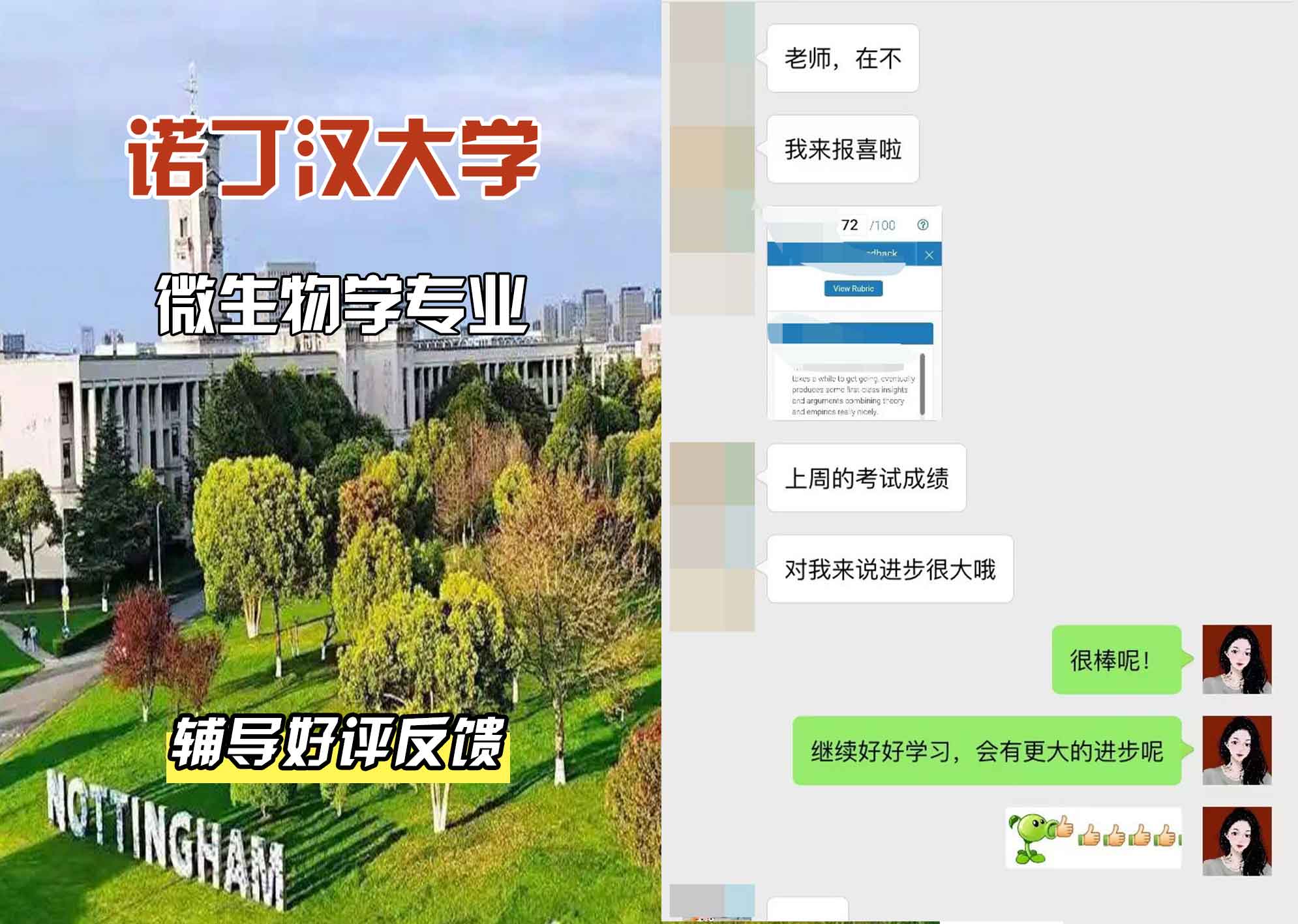 诺丁汉大学诺大微生物学辅导好评反馈