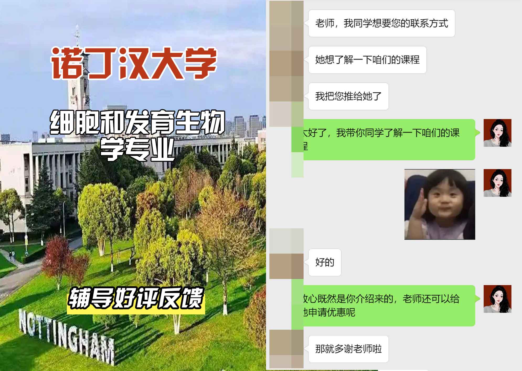 诺丁汉大学诺大细胞和发育生物学辅导好评反馈