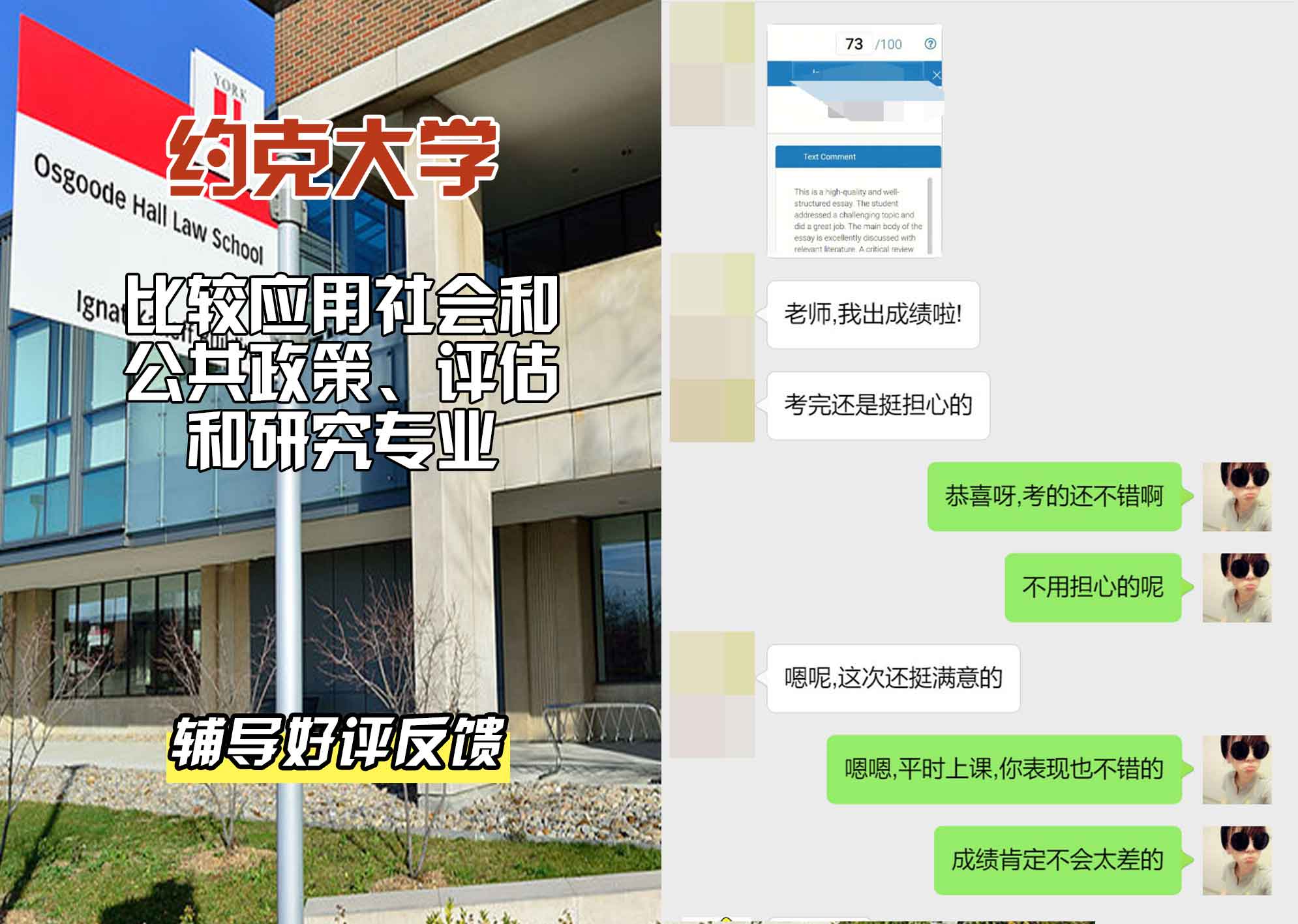 约克大学UOY比较应用社会和公共政策、评估和研究辅导好评反馈